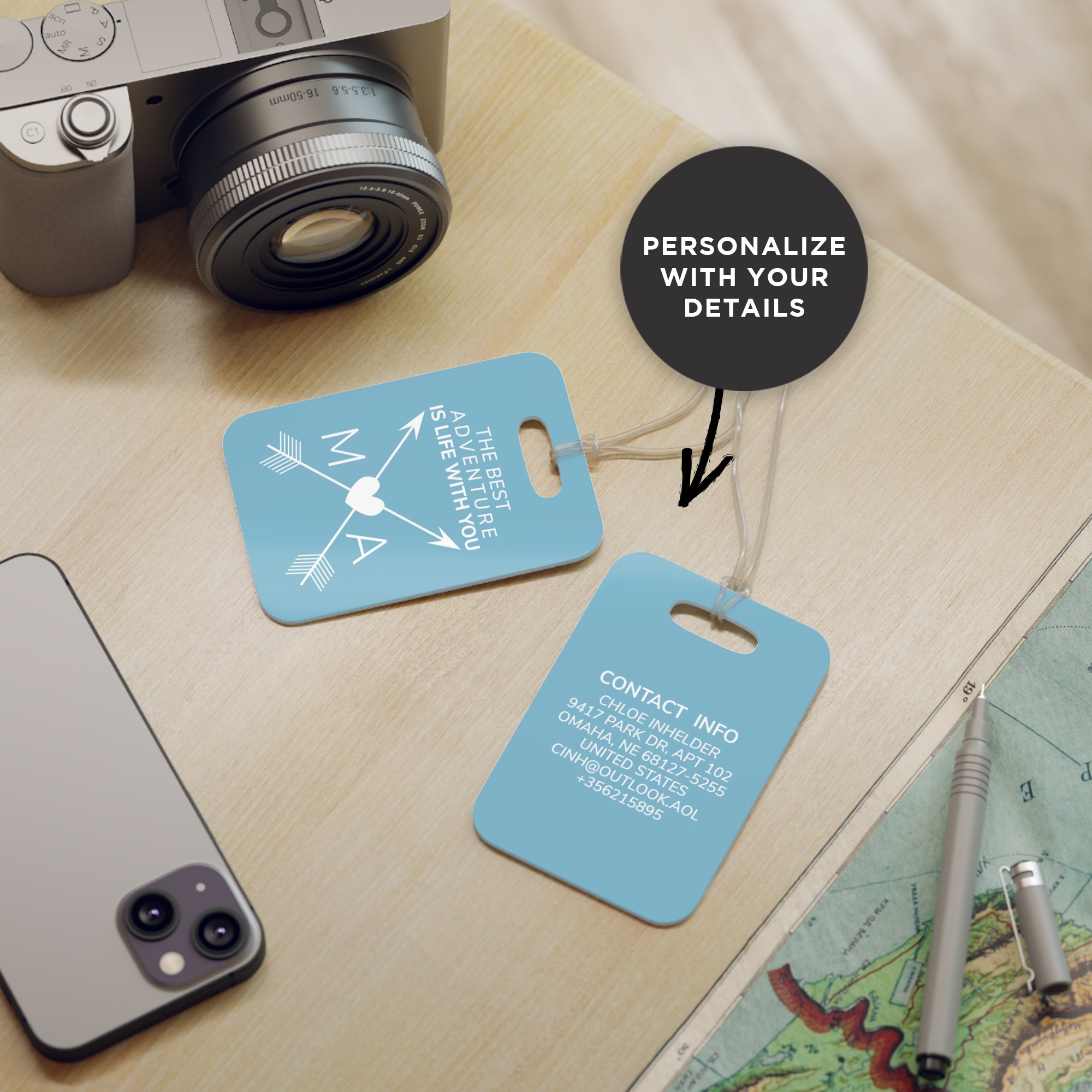 Personalized Initials Adventure Luggage Tag