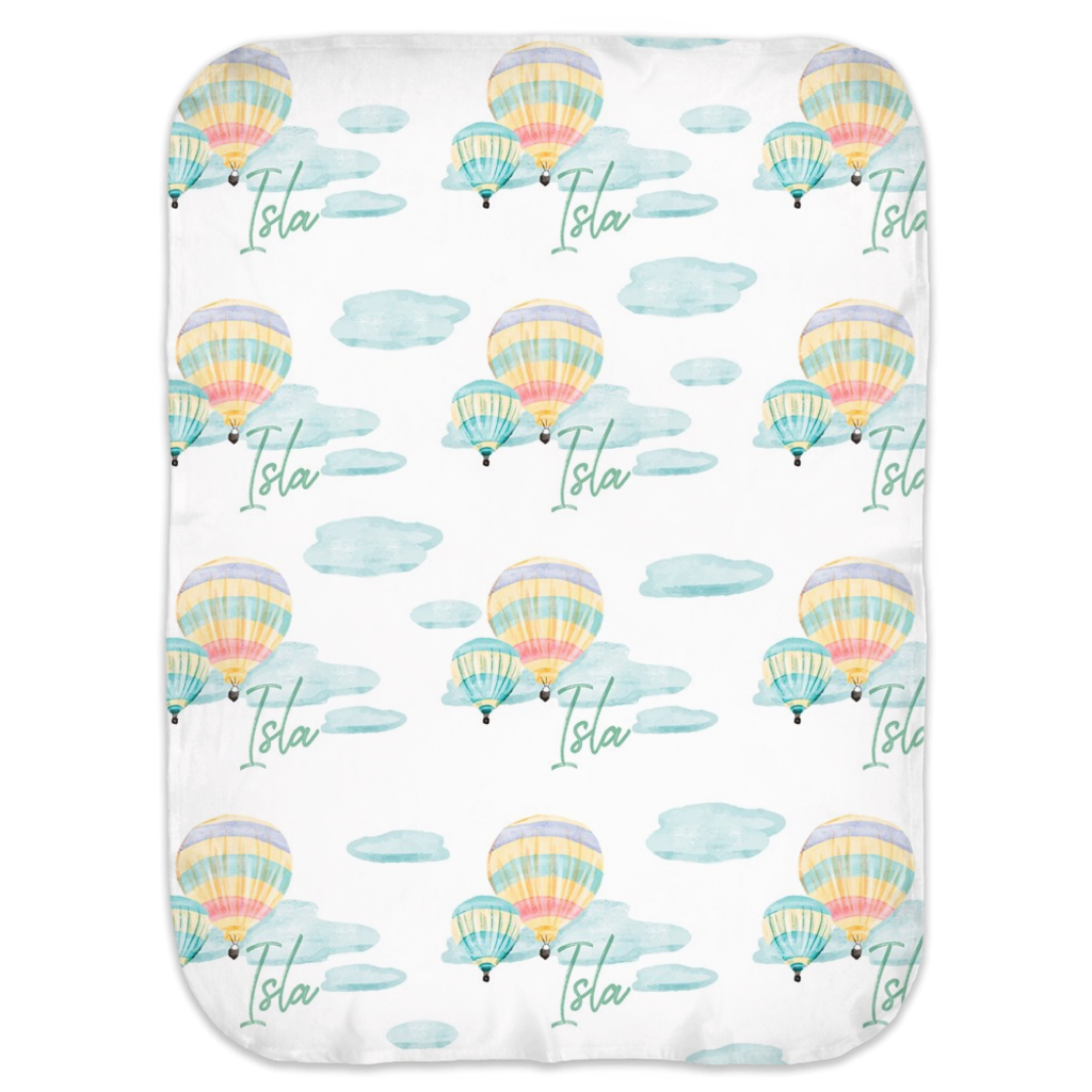 Personalized Hot Air Balloon Ride Swaddle Blanket
