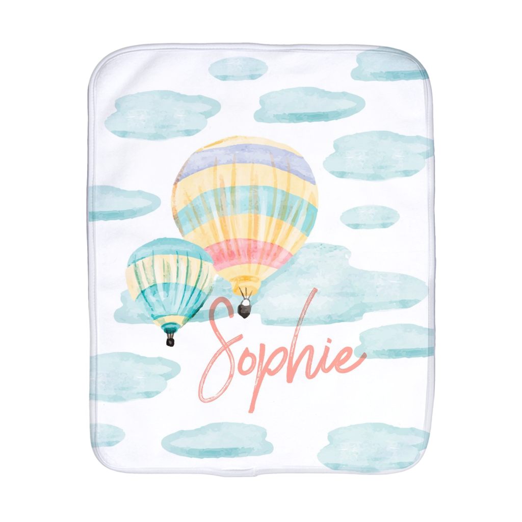 Personalized Hot Air Balloon Ride Burp Cloth