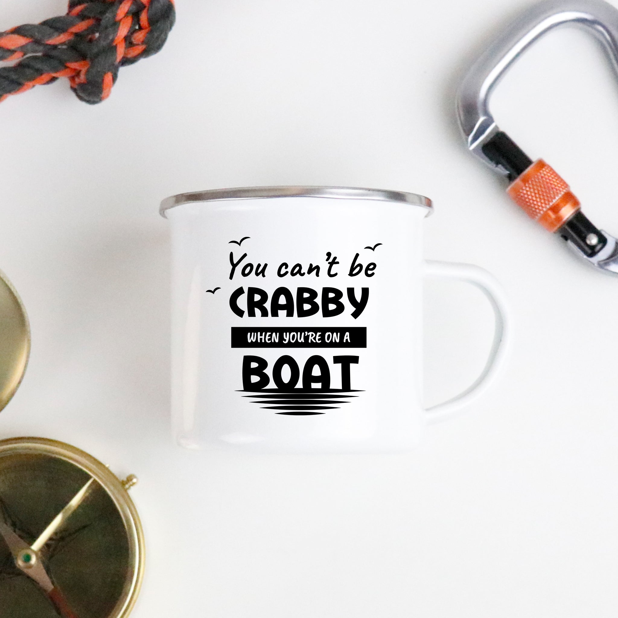 You Can't Be Crabby Enamel Mug