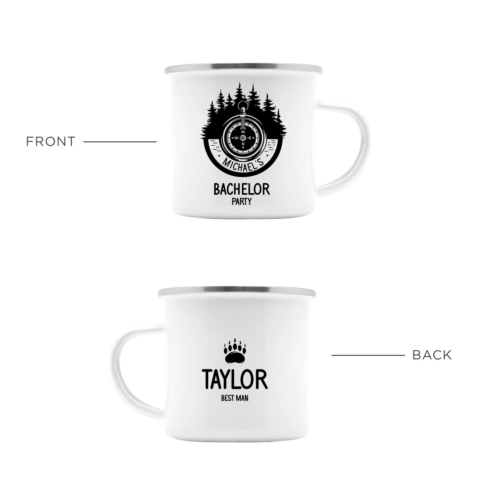 Groomsman Forest Compass Enamel Mug