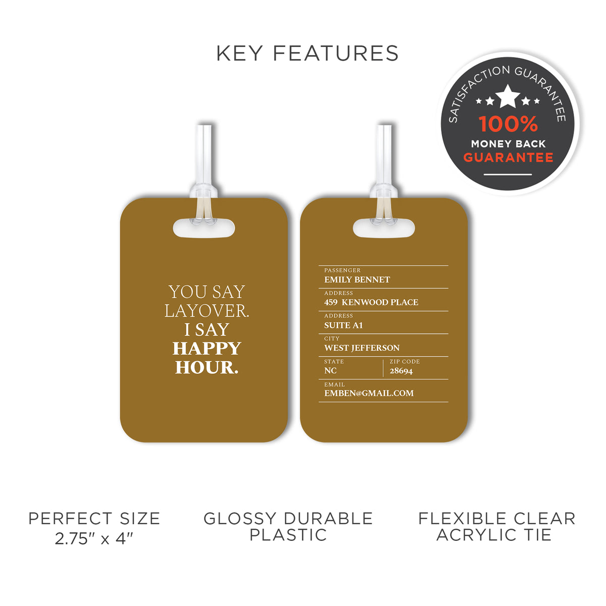 Personalized Funny Luggage Tag for Frequent Travelers — Custom Sarcastic Baggage & Suitcase Tag