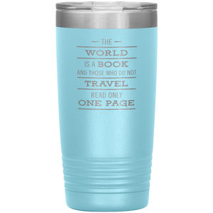 The World Is A Book Travel Mug - Stainless Steel 20oz Tumbler For All Occasions