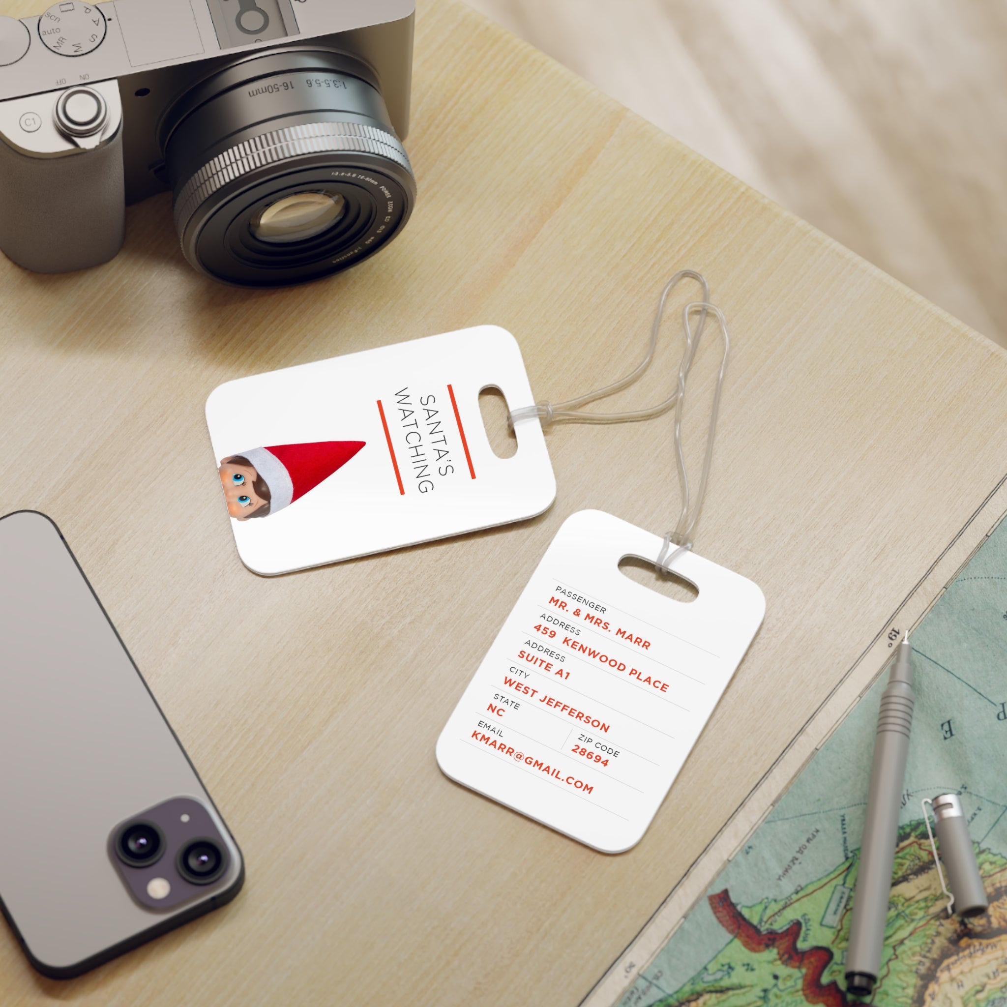 Santa's Watching Luggage Tag