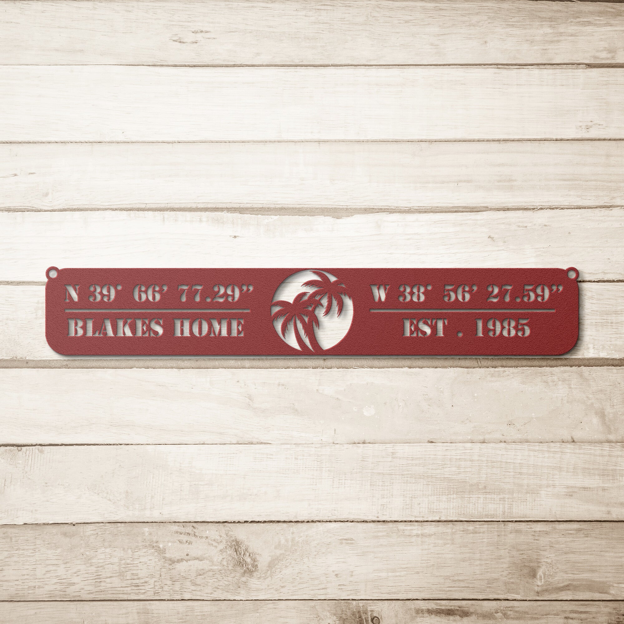 Custom Longitude Latitude Metal Wall Art Sign