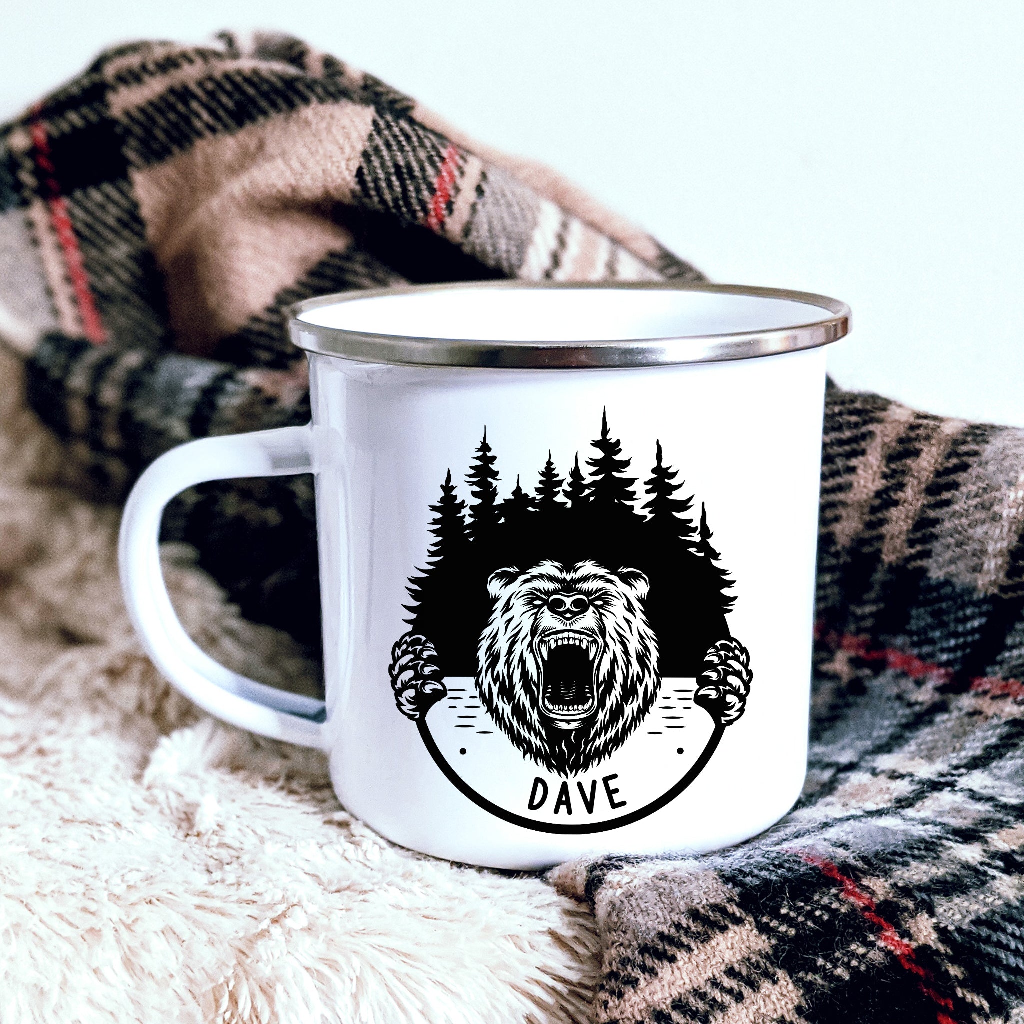 Personalized Bear Enamel Mug