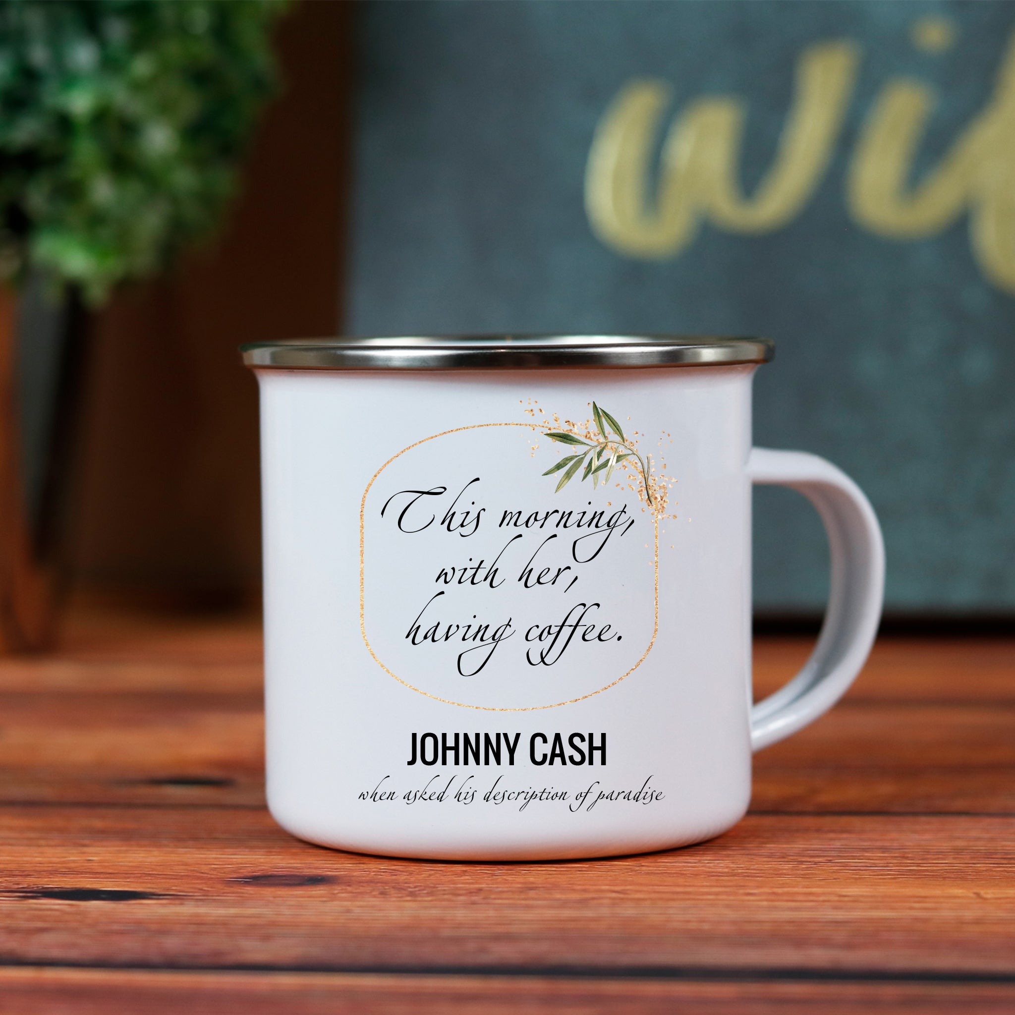 Johnny Cash Paradise Enamel Camping Mug