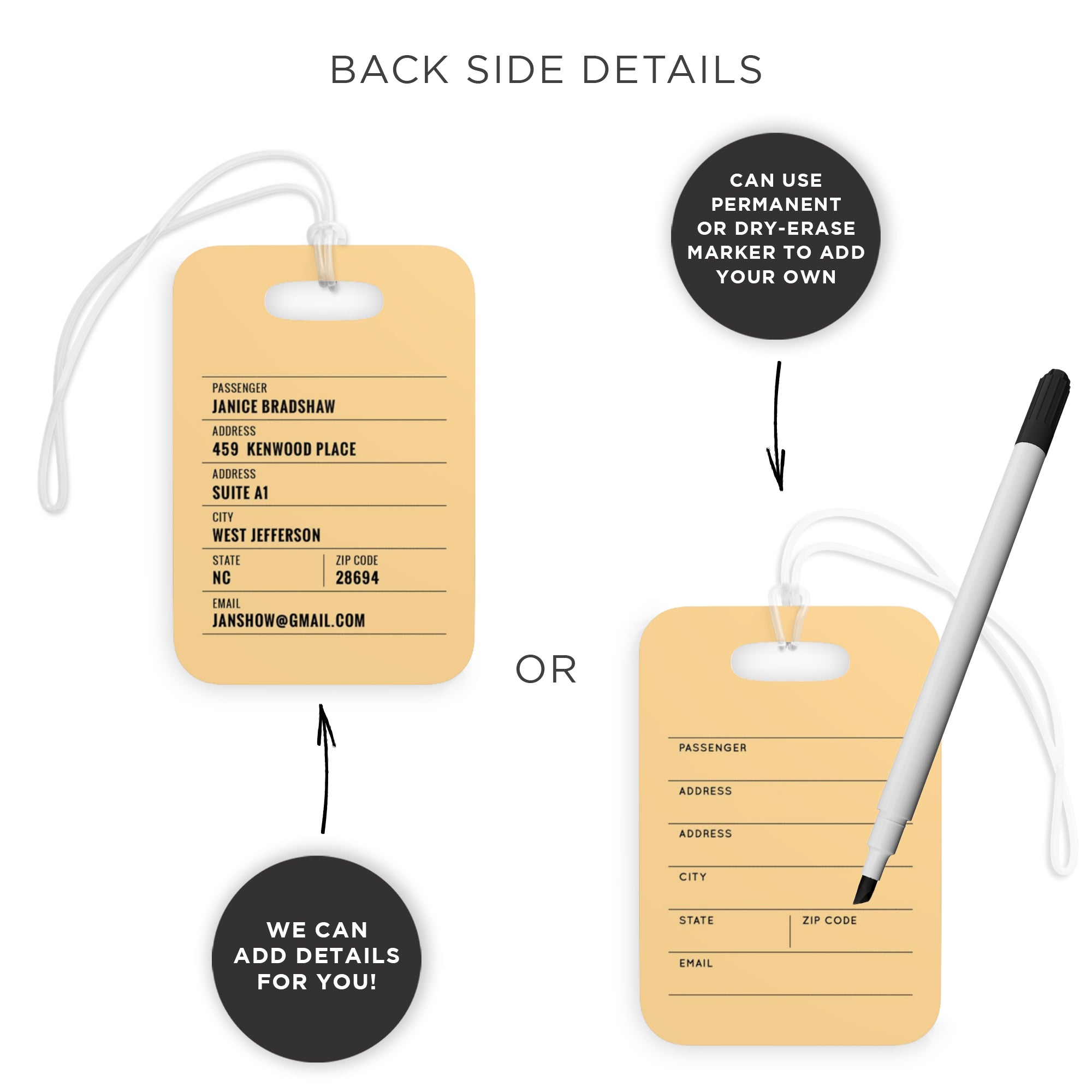 Personal Initials Luggage Bag Tags