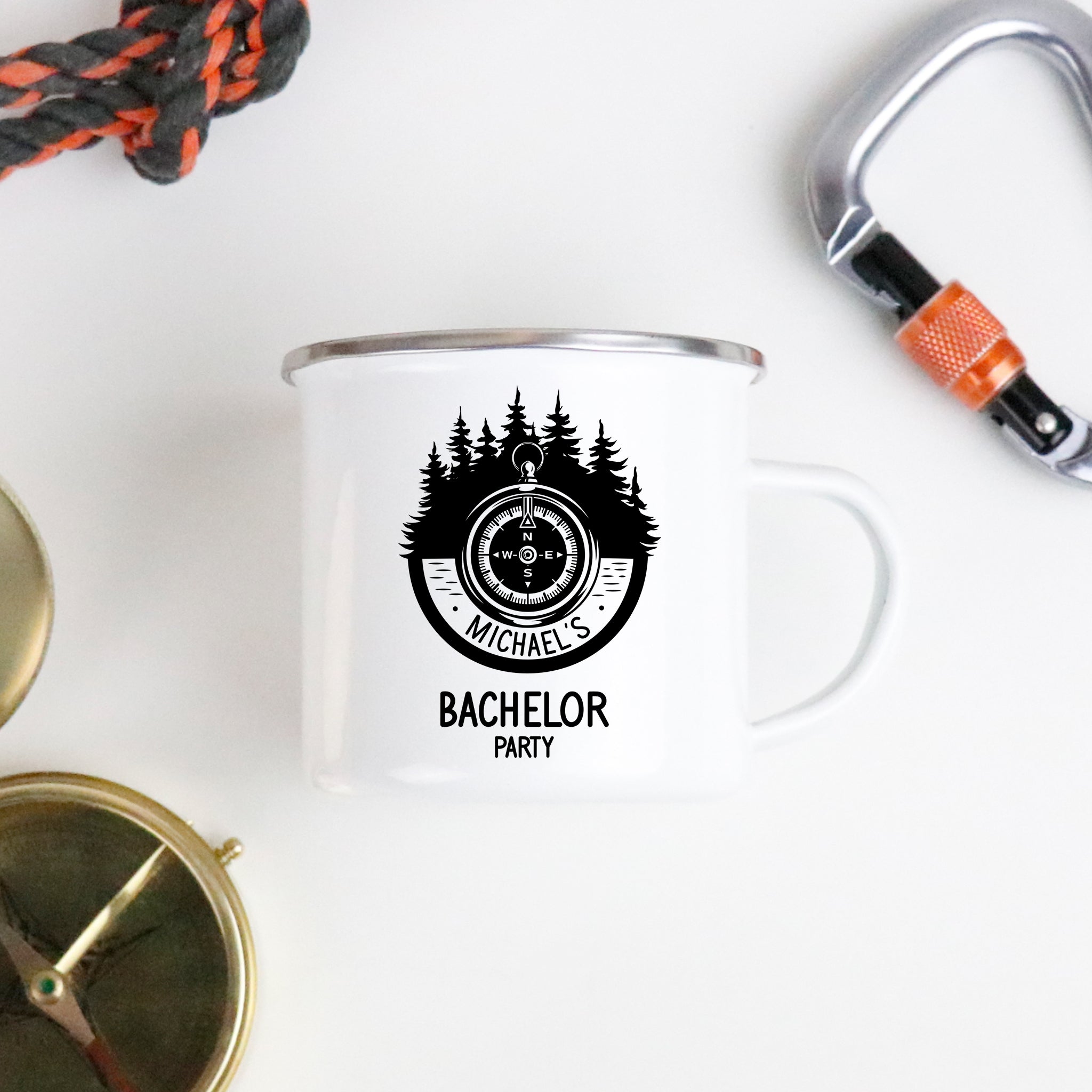 Groomsman Forest Compass Enamel Mug