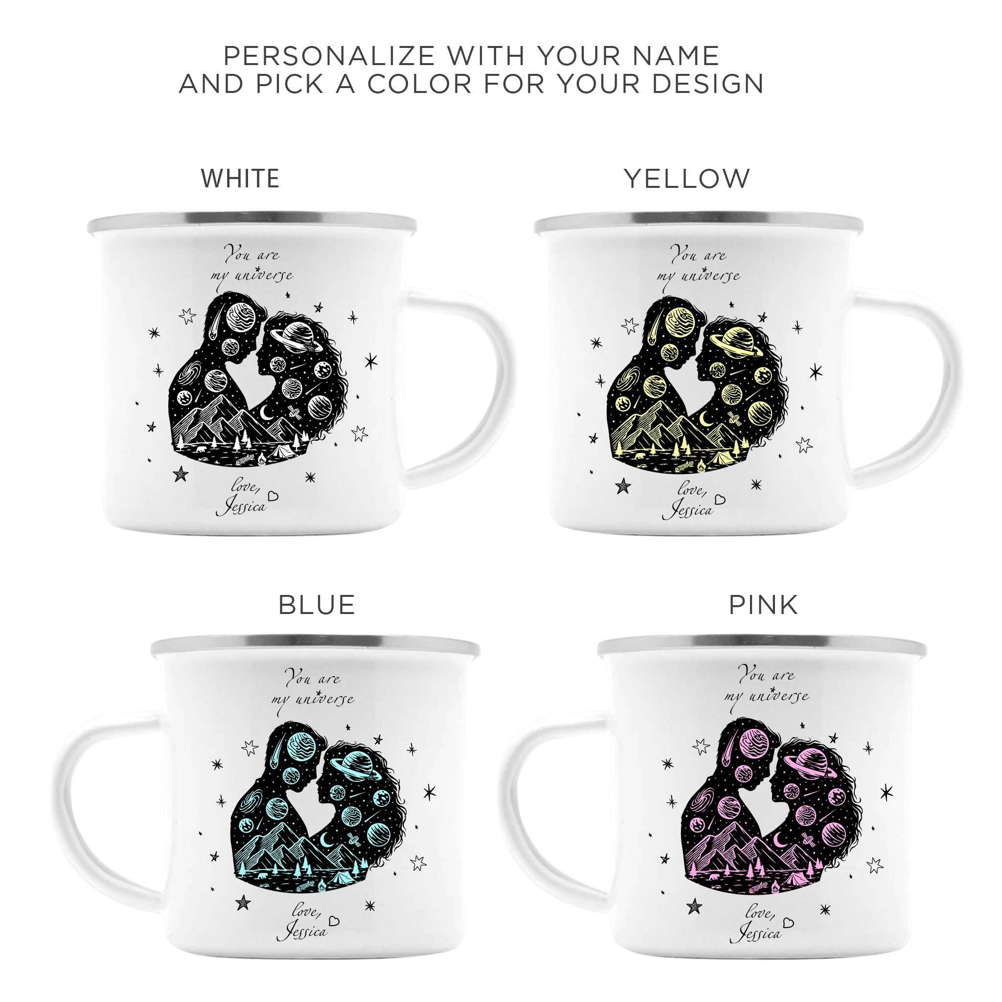 CAMPING MUG You are my universe CUSTOMIZED NAME