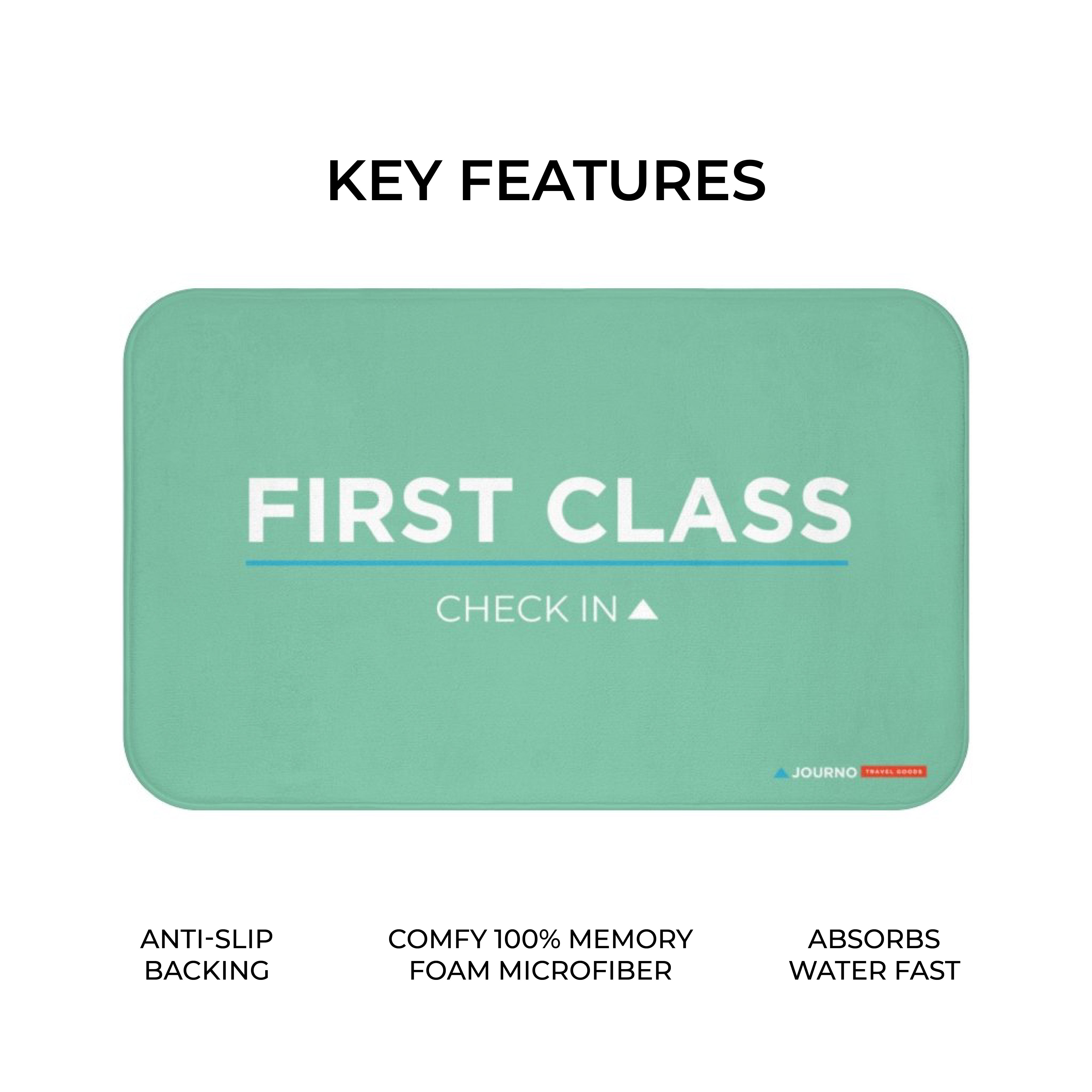 First Class Check In Bath Mat - Funny Bathroom Decor