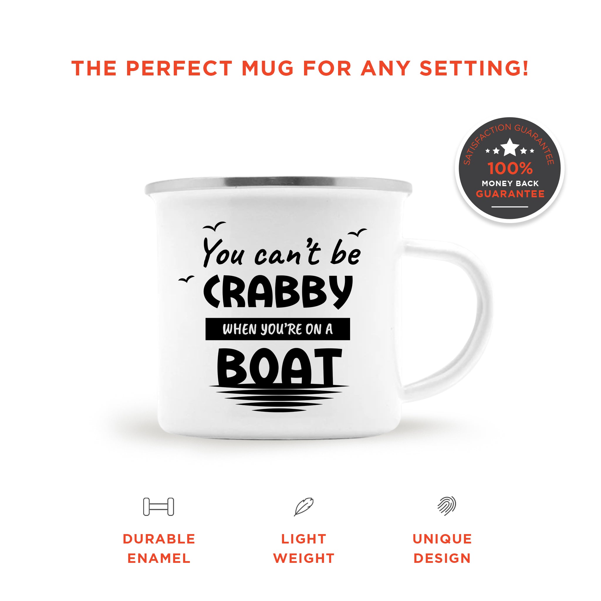 You Can't Be Crabby Enamel Mug