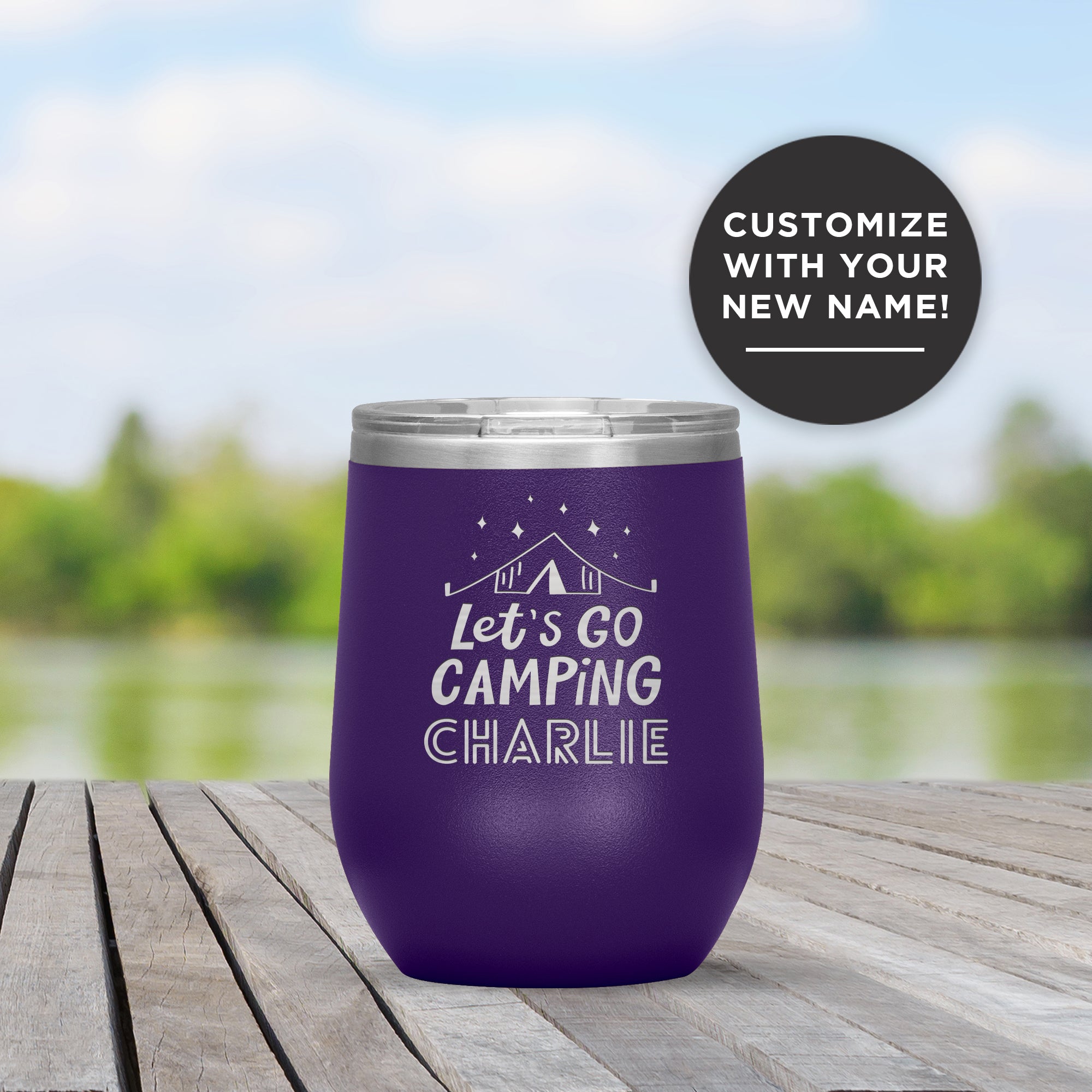 Let's Go Camping Personalized Travel Mug