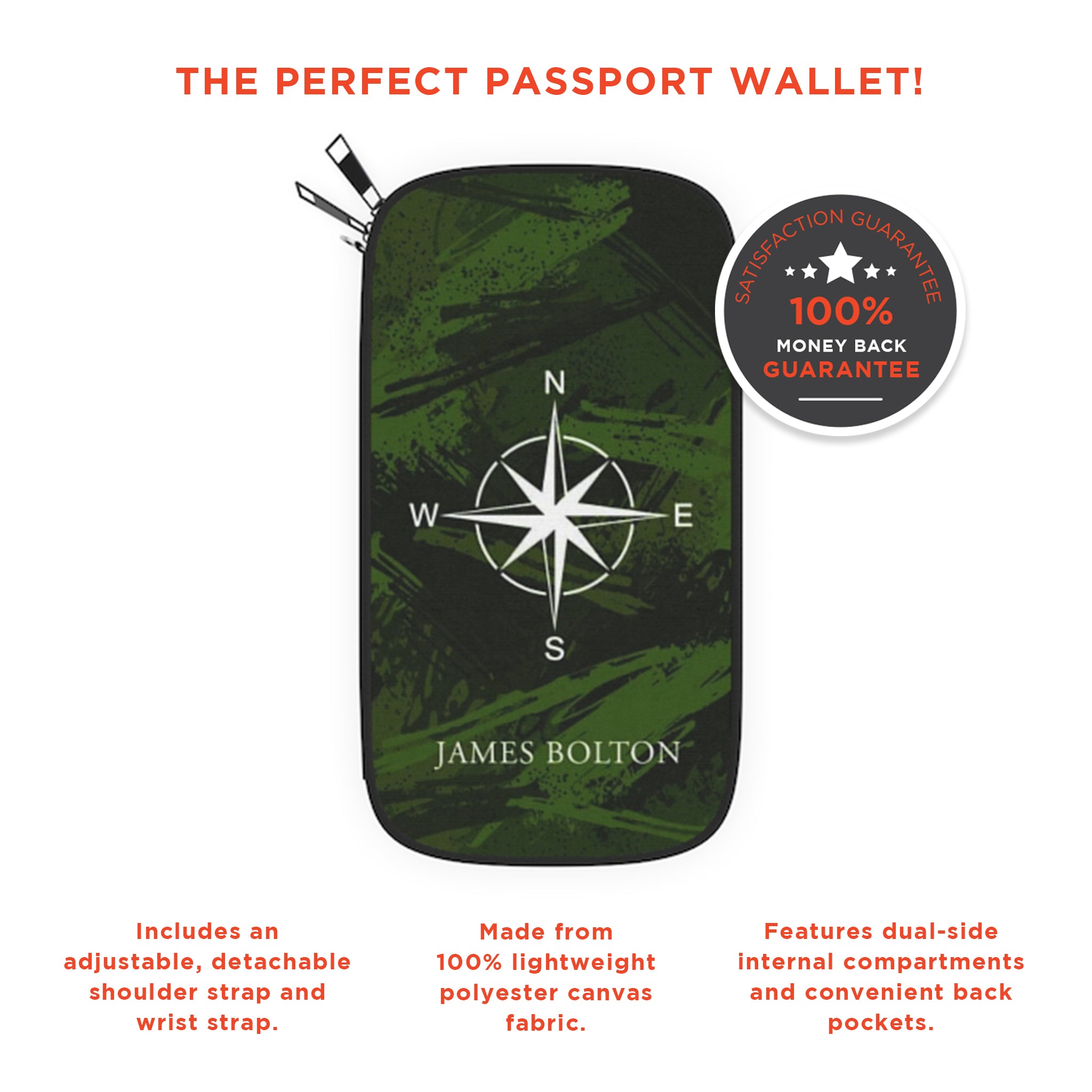 Custom Name Camouflage Boarding Pass Holder