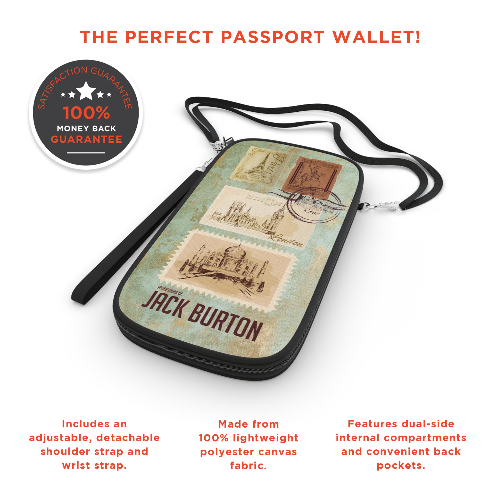 Vintage Theme Passport Wallet