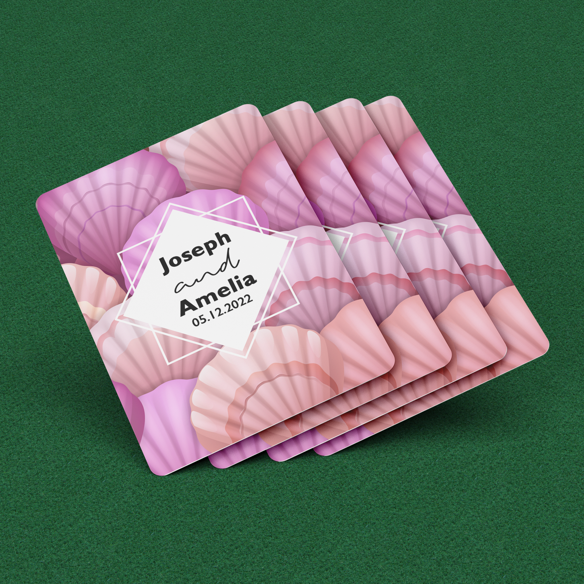 Personalized Seashell Playing Cards