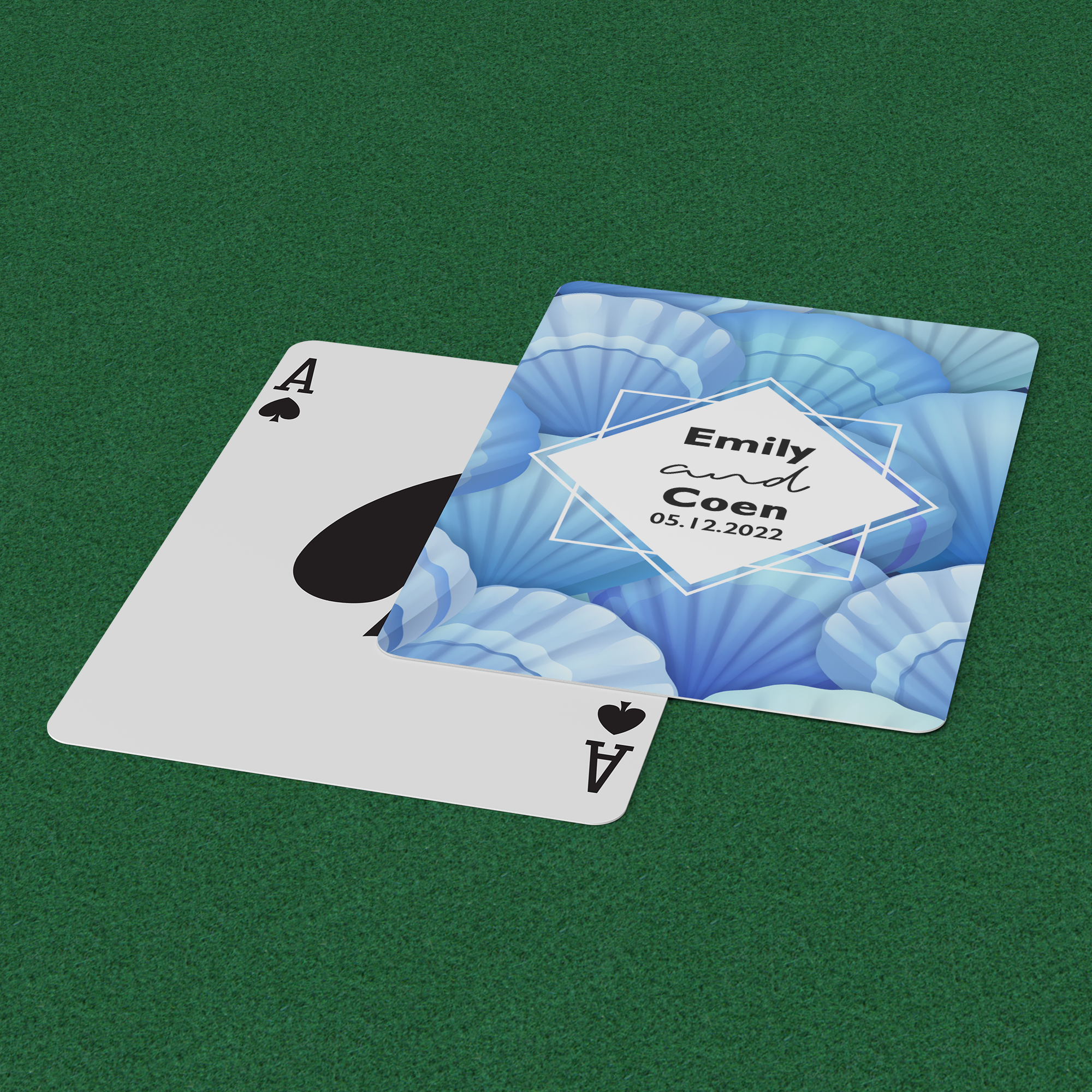 Personalized Seashell Playing Cards