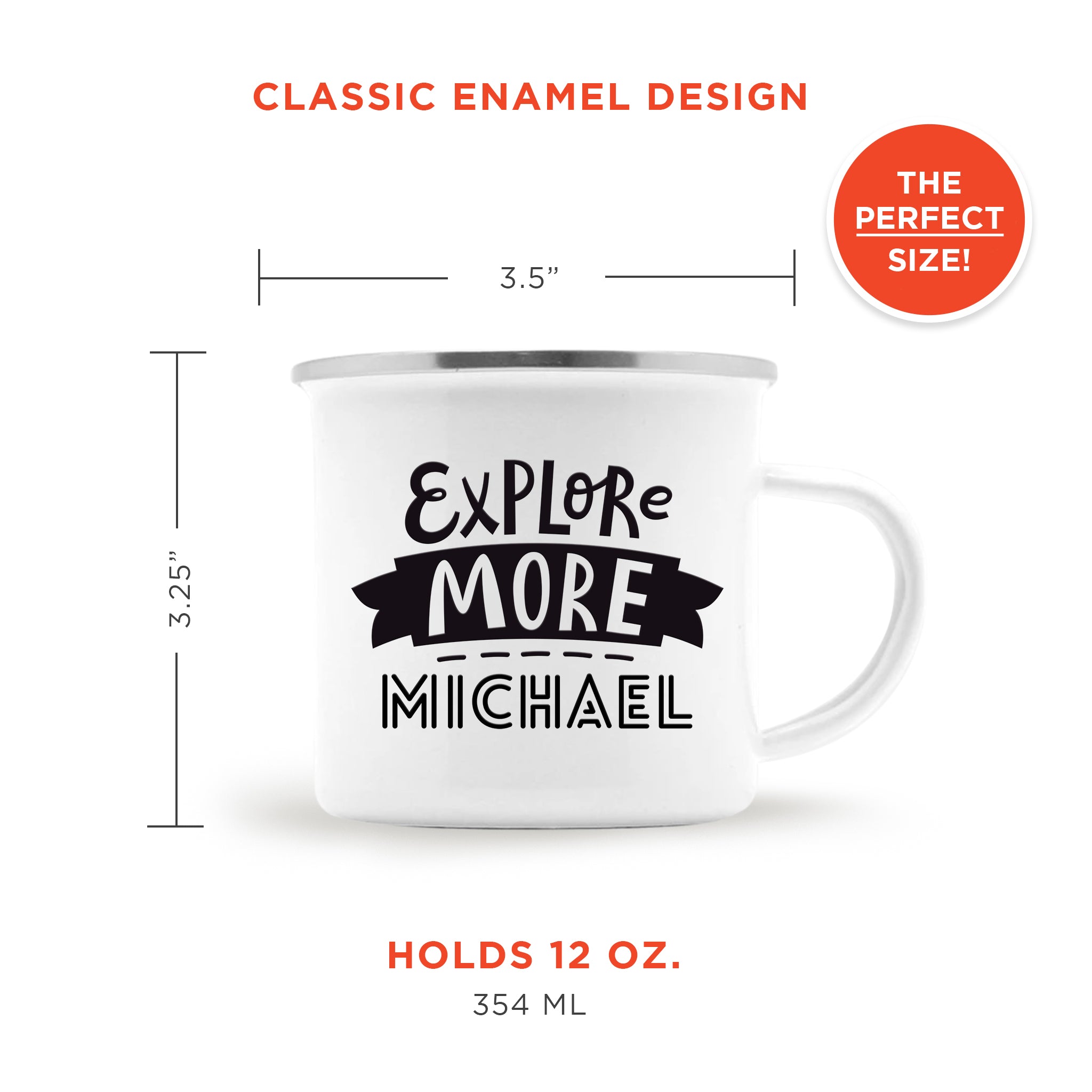 Personalized Explore More Enamel Mug