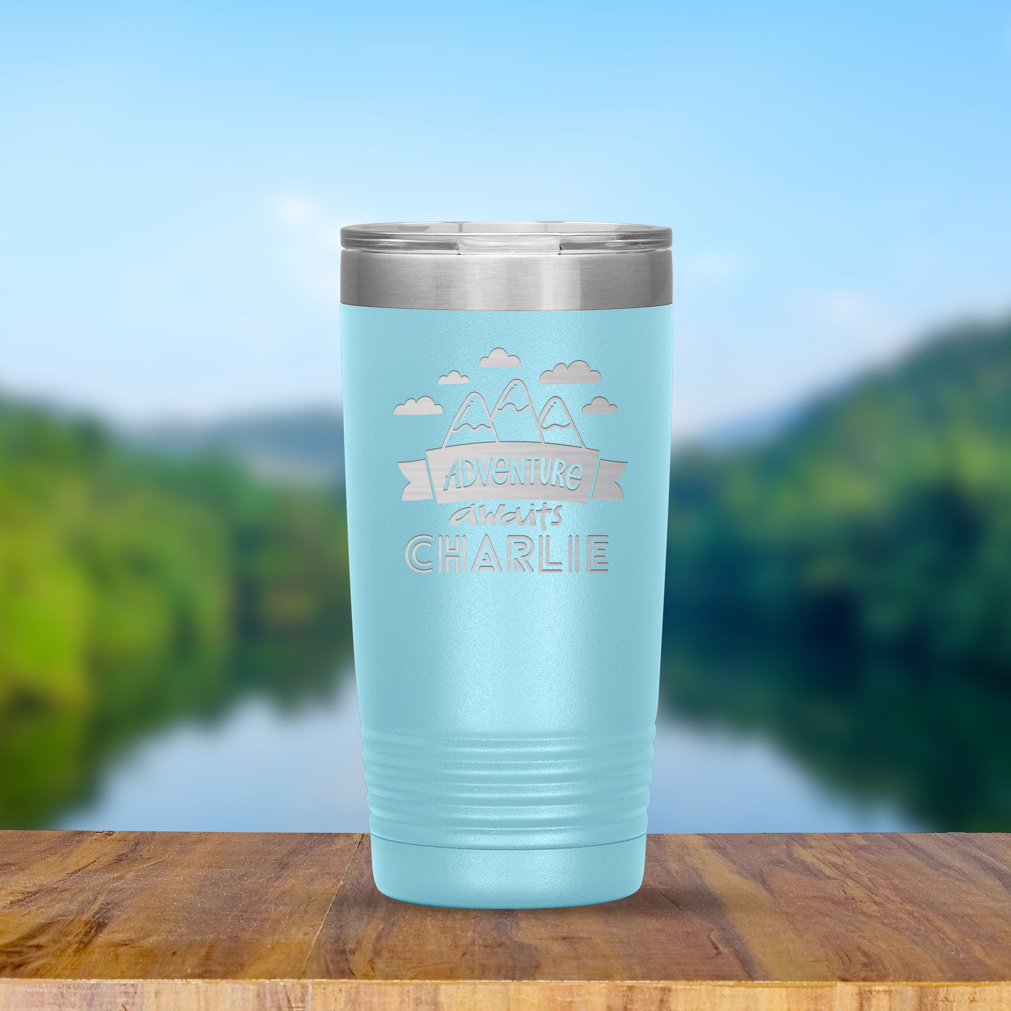 Adventure Awaits Engraved Stainless Steel Tumbler