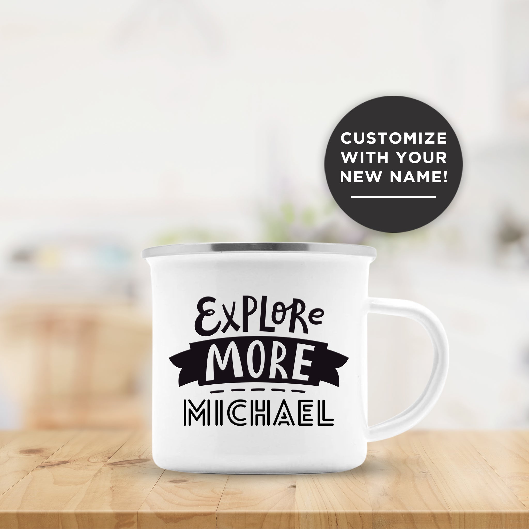 Personalized Explore More Enamel Mug