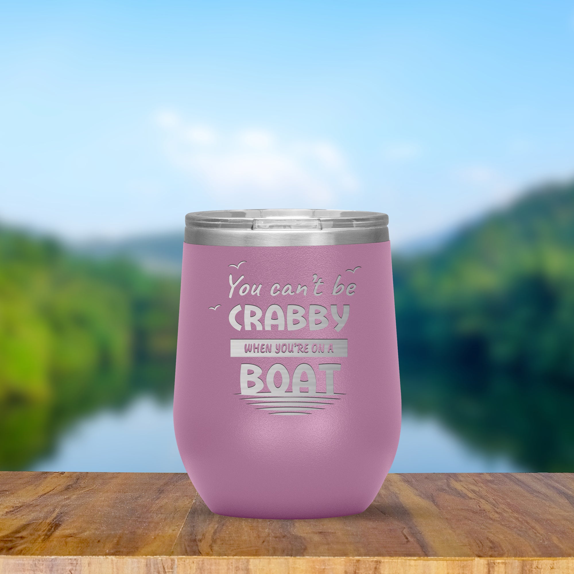 Can't Be Crabby On a Boat Engraved Travel Mugs