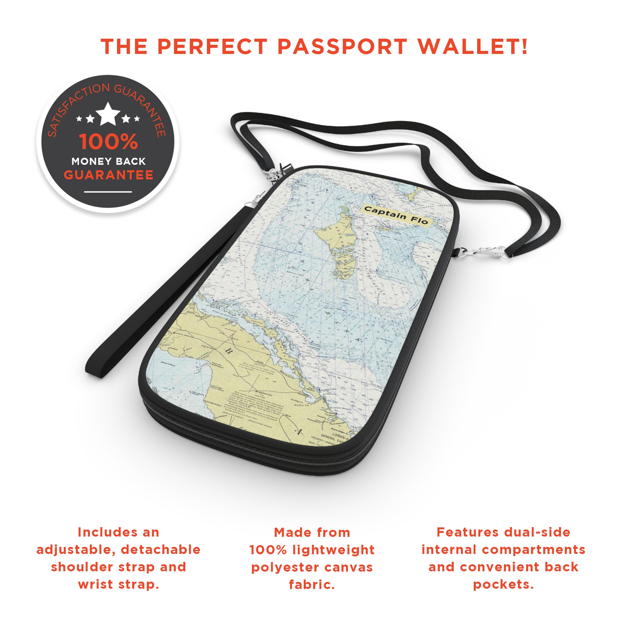 World Nautical Map Boarding Pass Travel Wallet