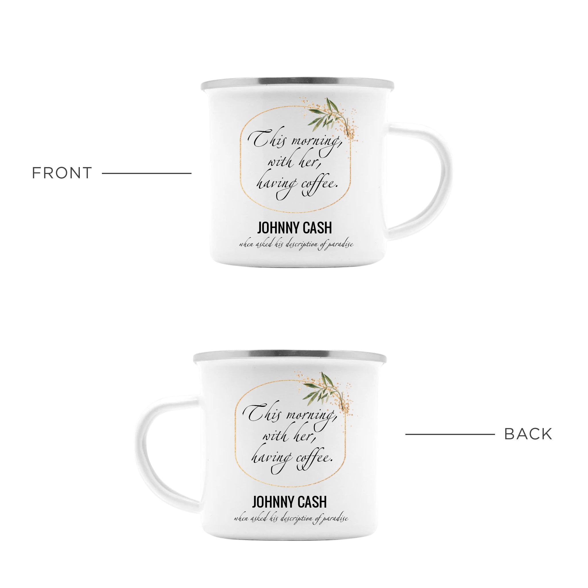 Johnny Cash Paradise Enamel Camping Mug