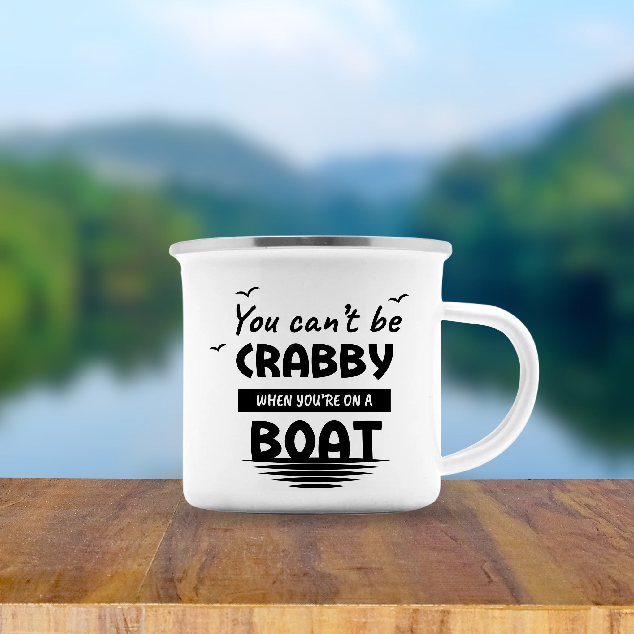 You Can't Be Crabby Enamel Mug