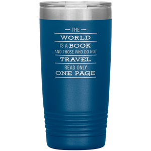 The World Is A Book Travel Mug - Stainless Steel 20oz Tumbler For All Occasions
