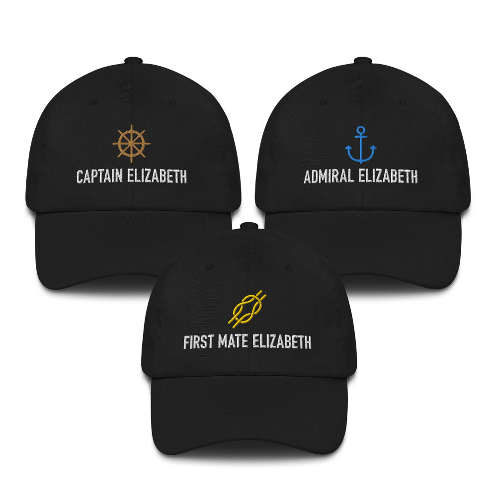 Captain, Admiral & First Mate Baseball Cap 3 Pack