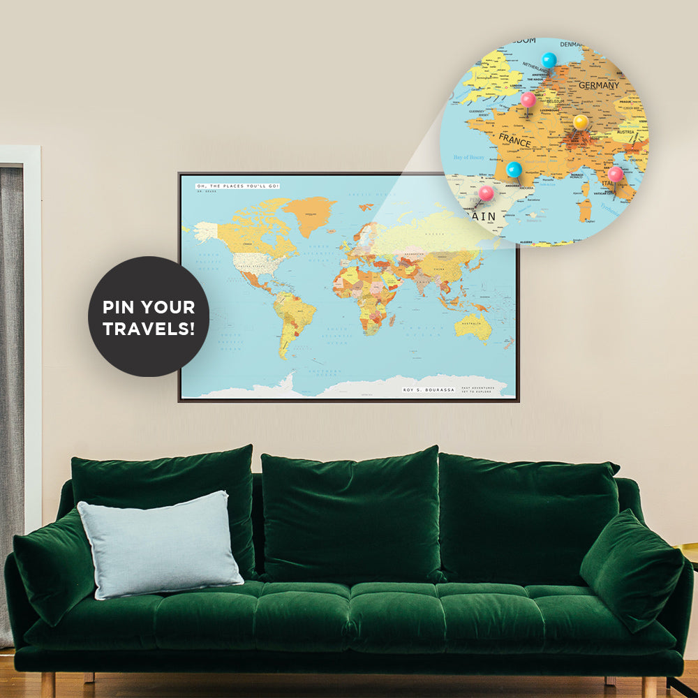 Quote Push Pin World Map