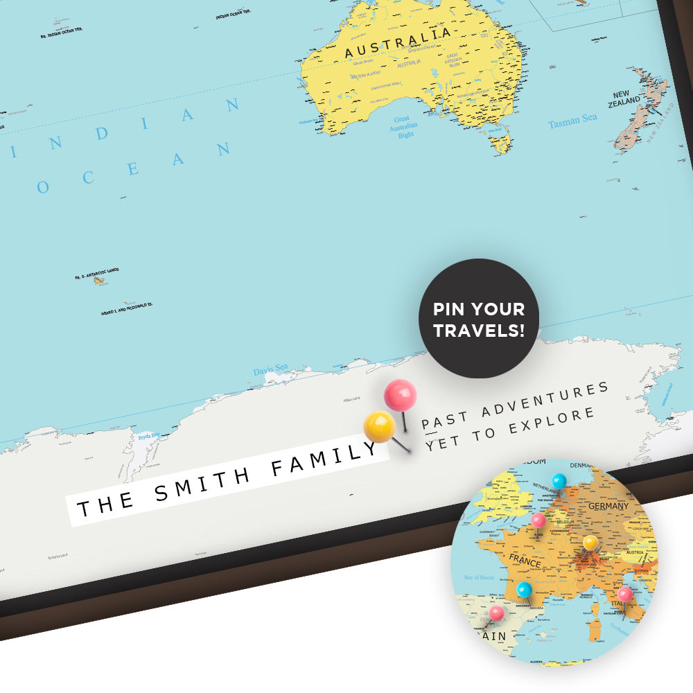 Quote Push Pin World Map