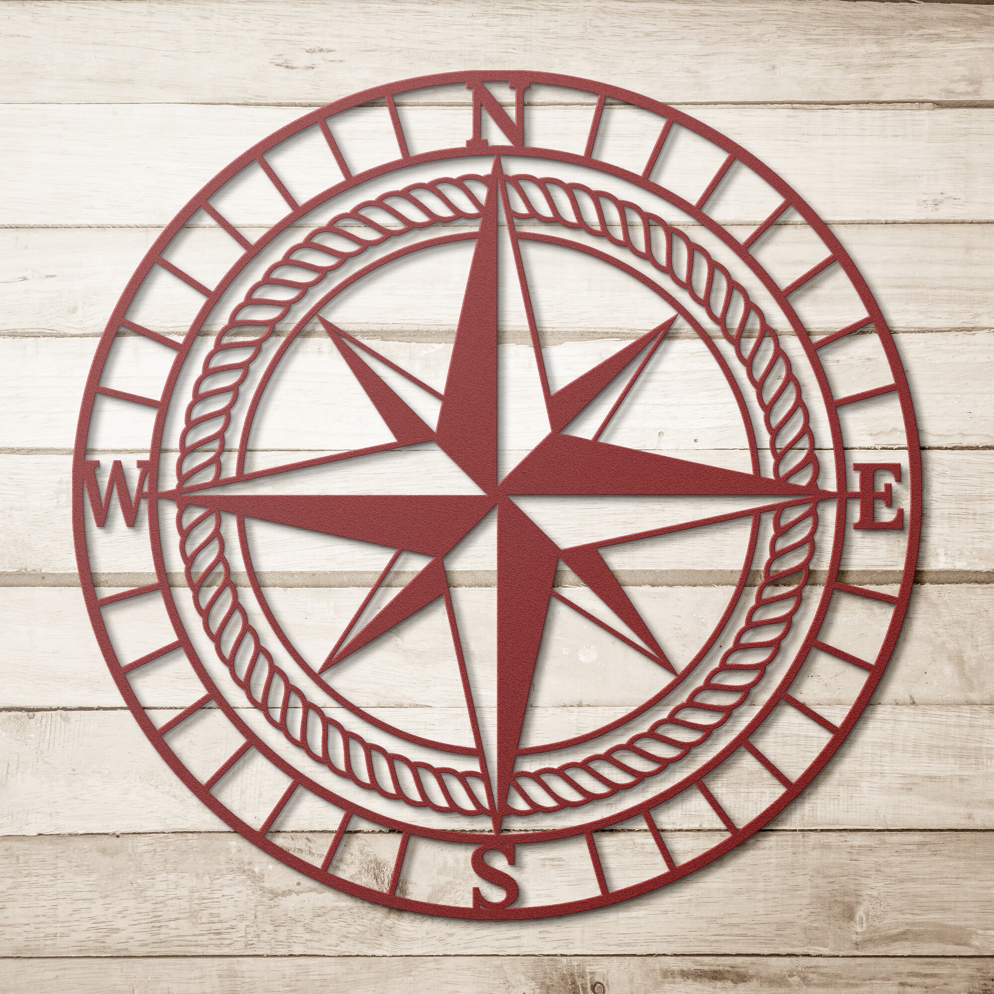Classic Nautical Compass Metal Wall Art