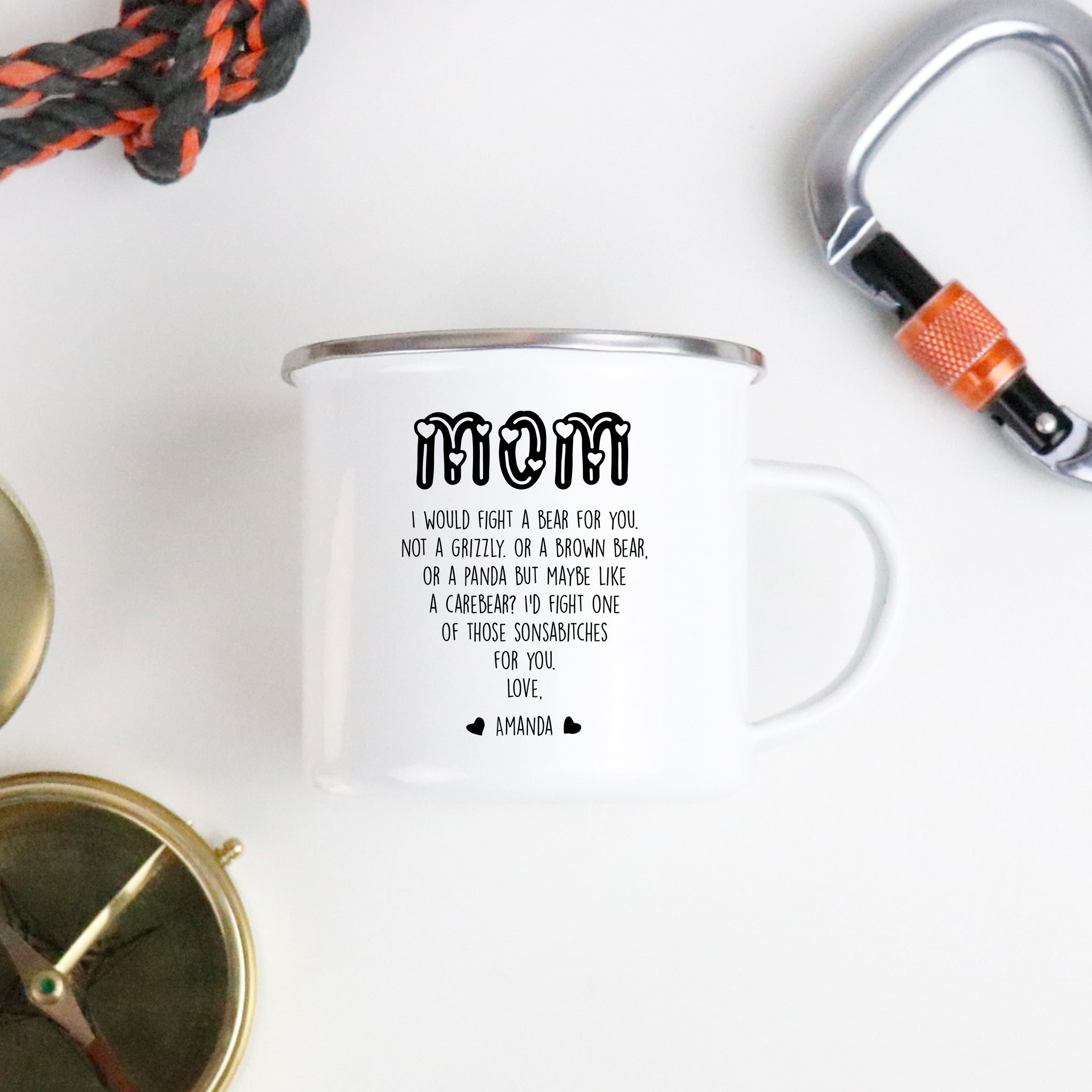 I'd Fight A Bear For You Mom PERSONALIZED Camping Mug