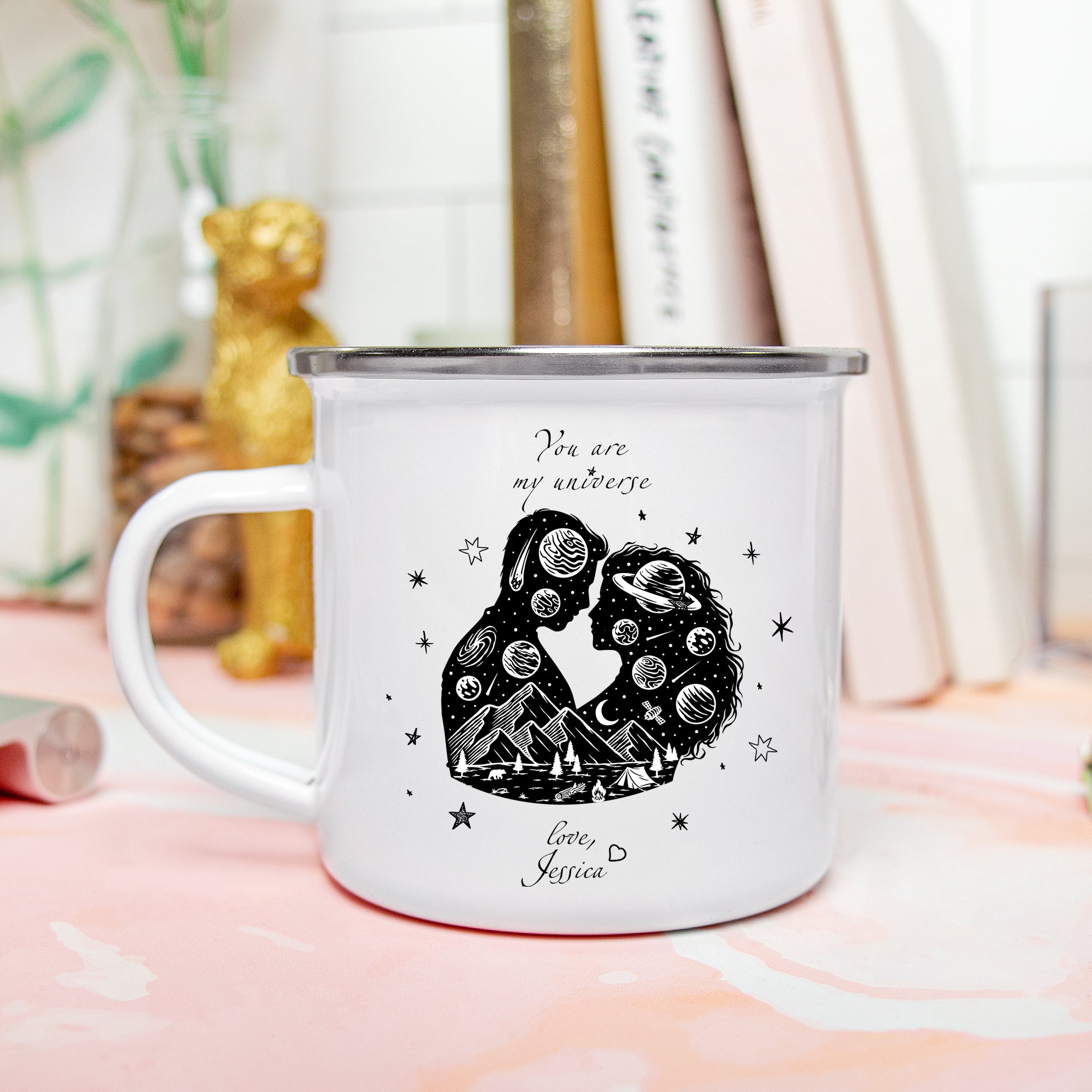 CAMPING MUG You are my universe CUSTOMIZED NAME