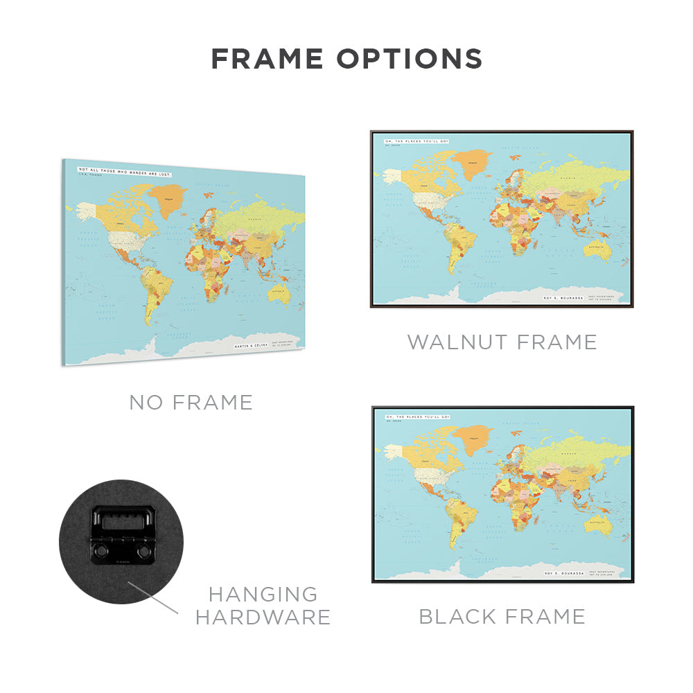 Quote Push Pin World Map