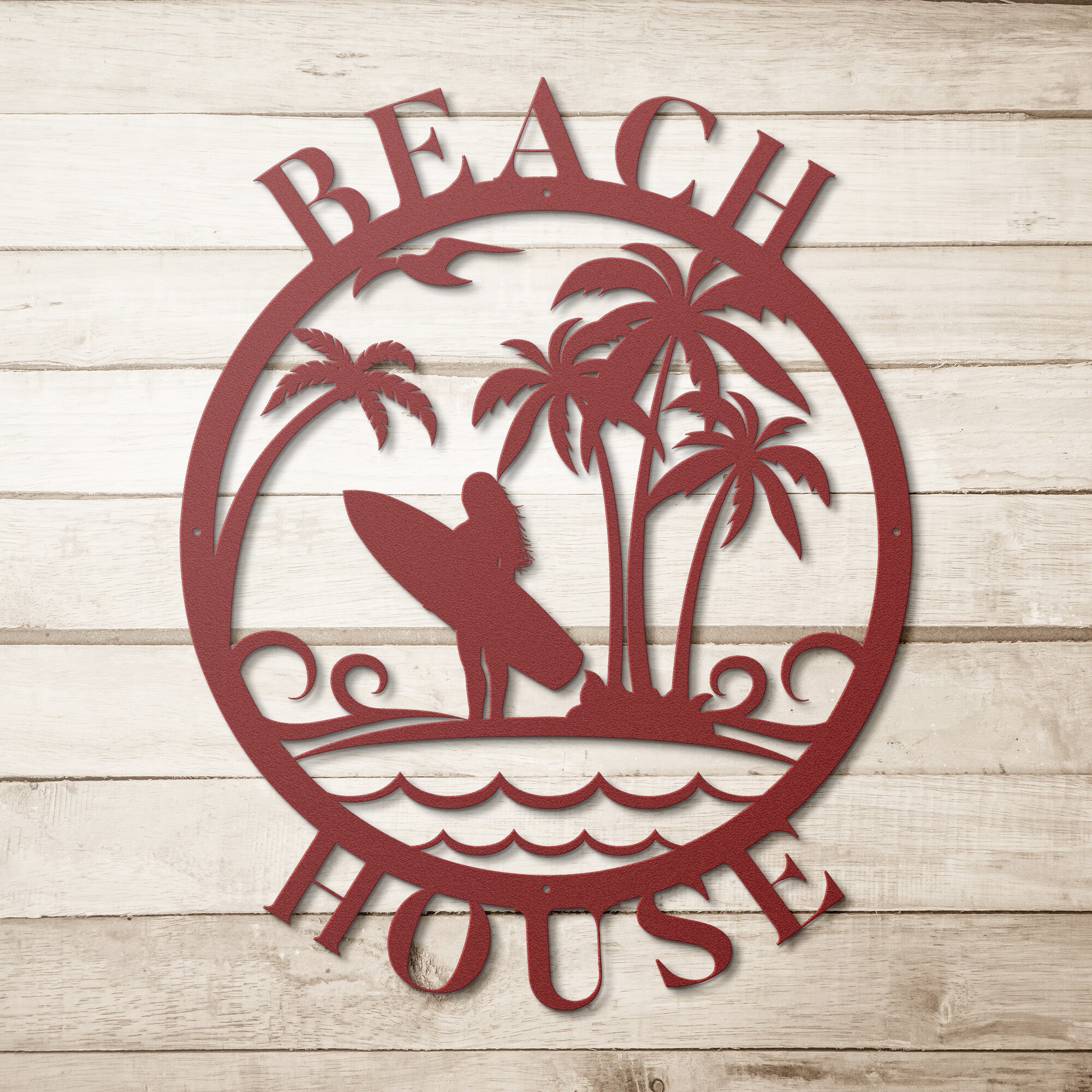 Beach House Sign - Metal Beach House Decor