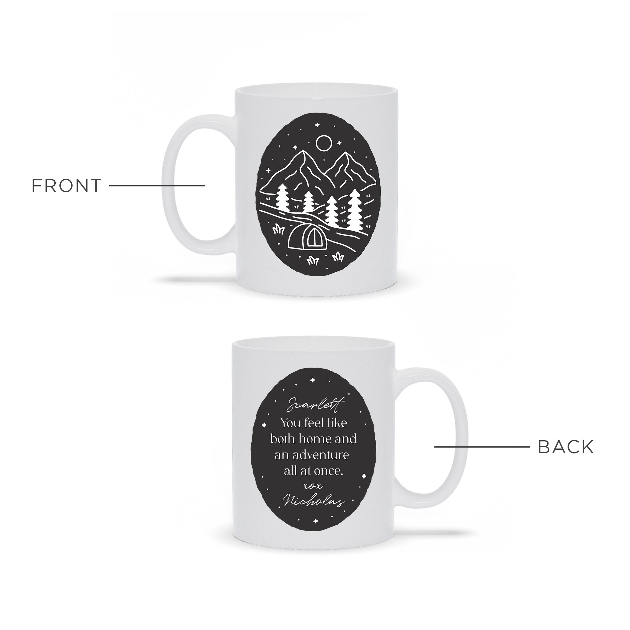 You Feel like Home & Adventure Ceramic Mug