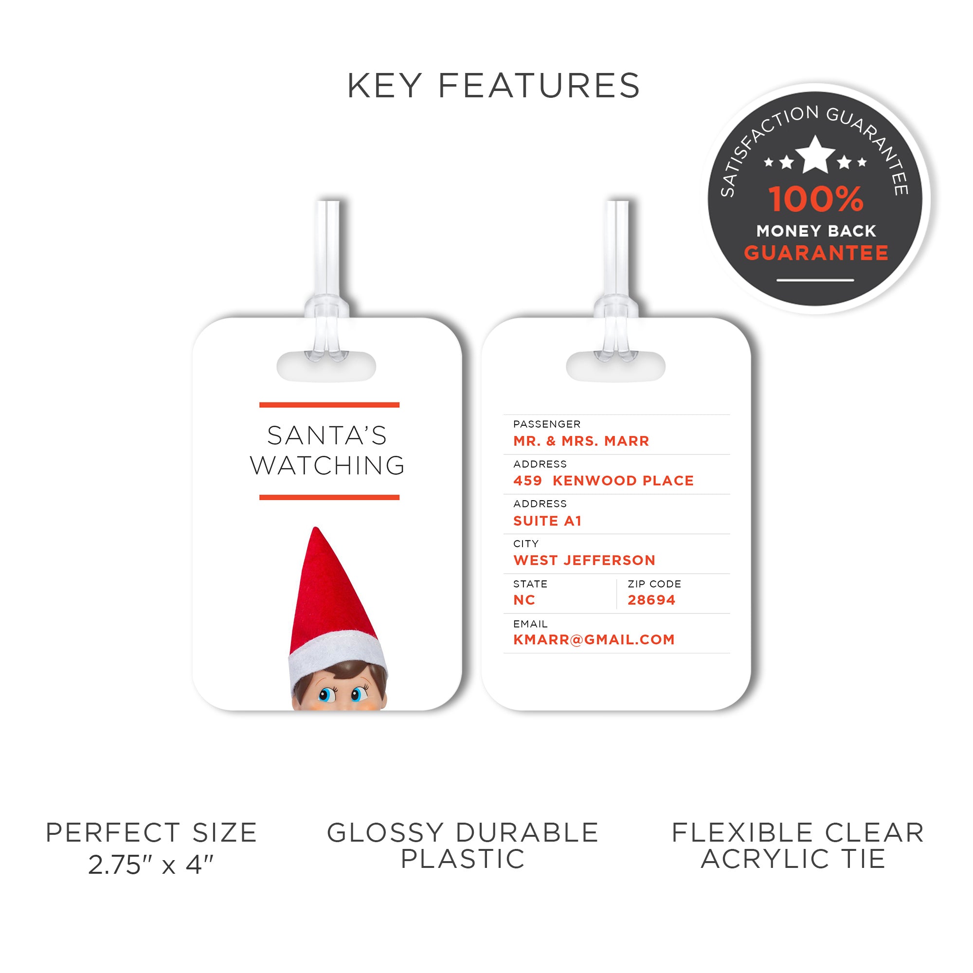 Santa's Watching Luggage Tag