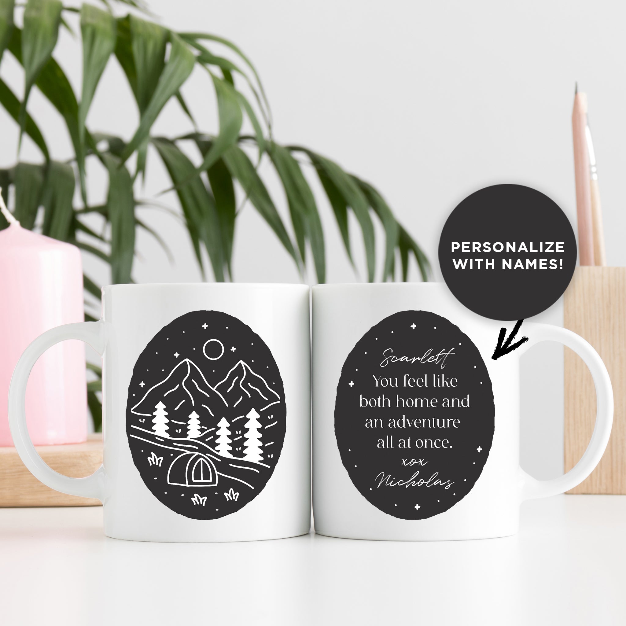 You Feel like Home & Adventure Ceramic Mug