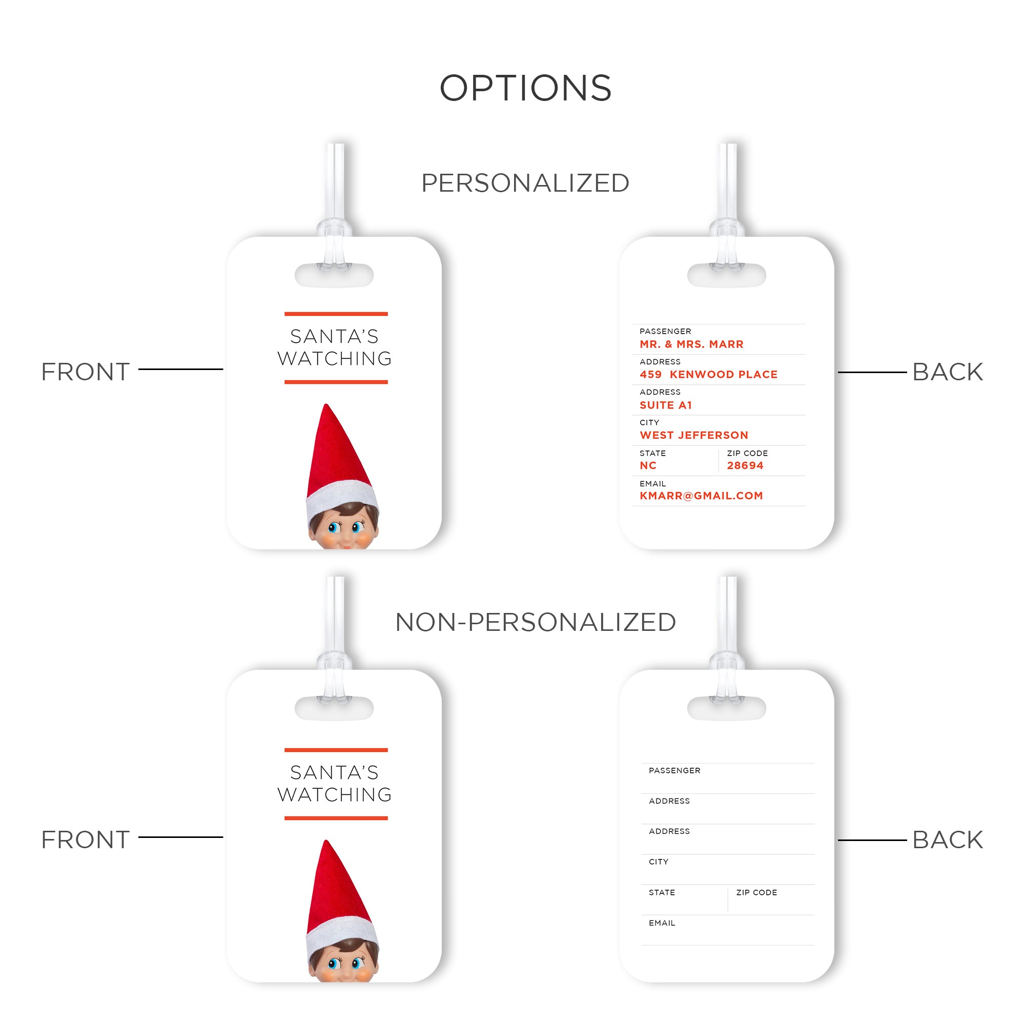 Santa's Watching Luggage Tag