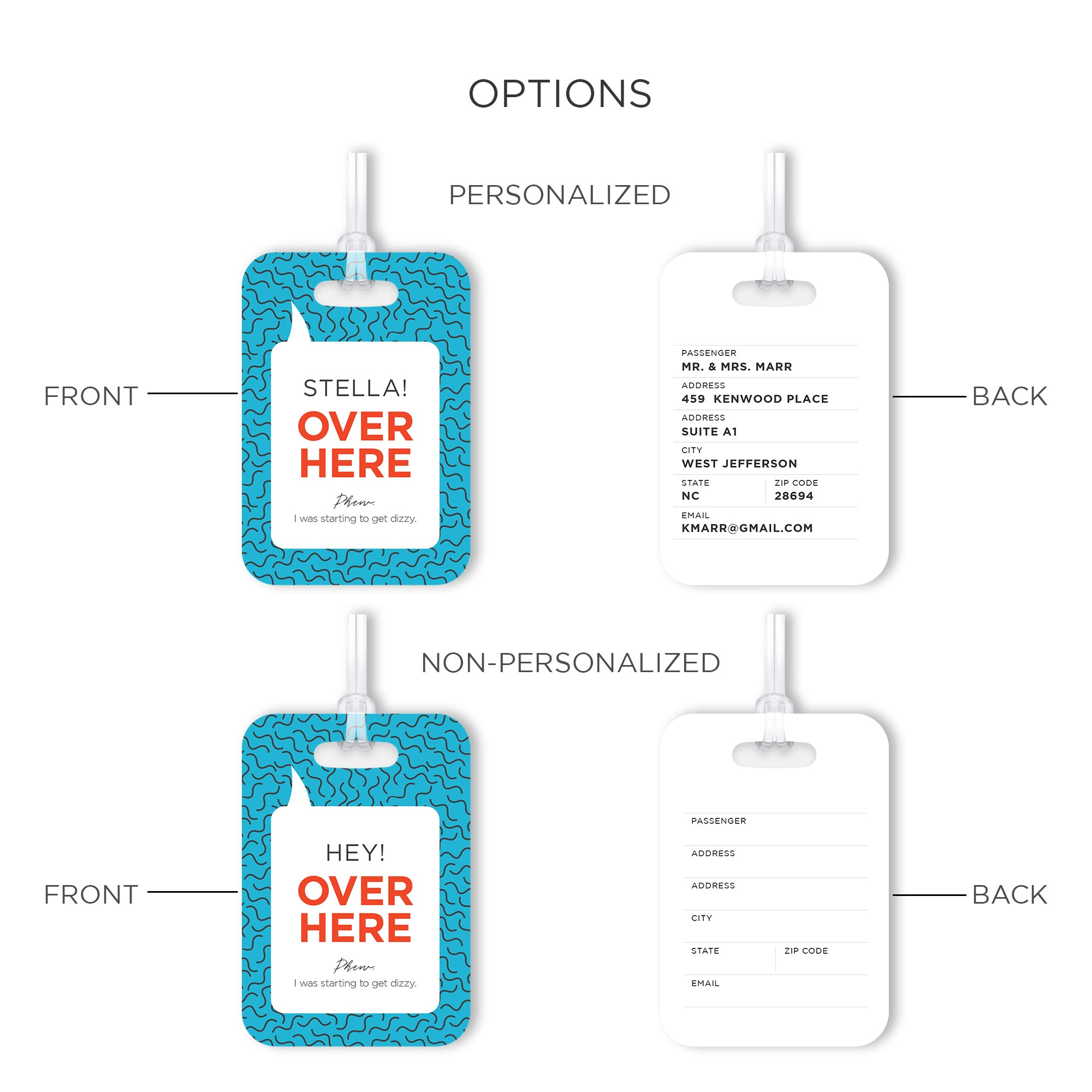 Over Here Luggage Tag