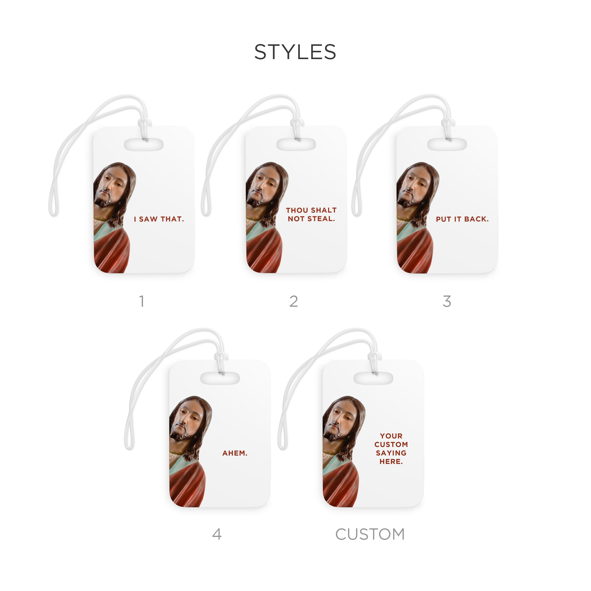 Jesus Is Watching Luggage Tag