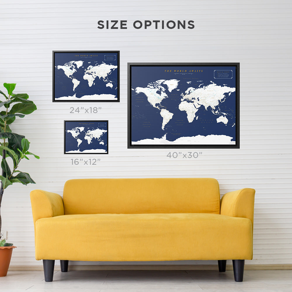 Nautical Push Pin Map
