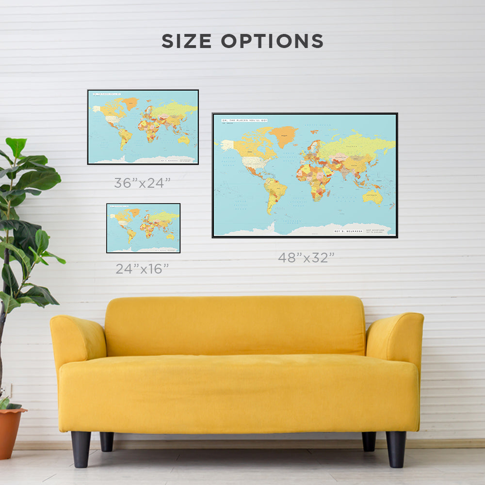 Quote Push Pin World Map