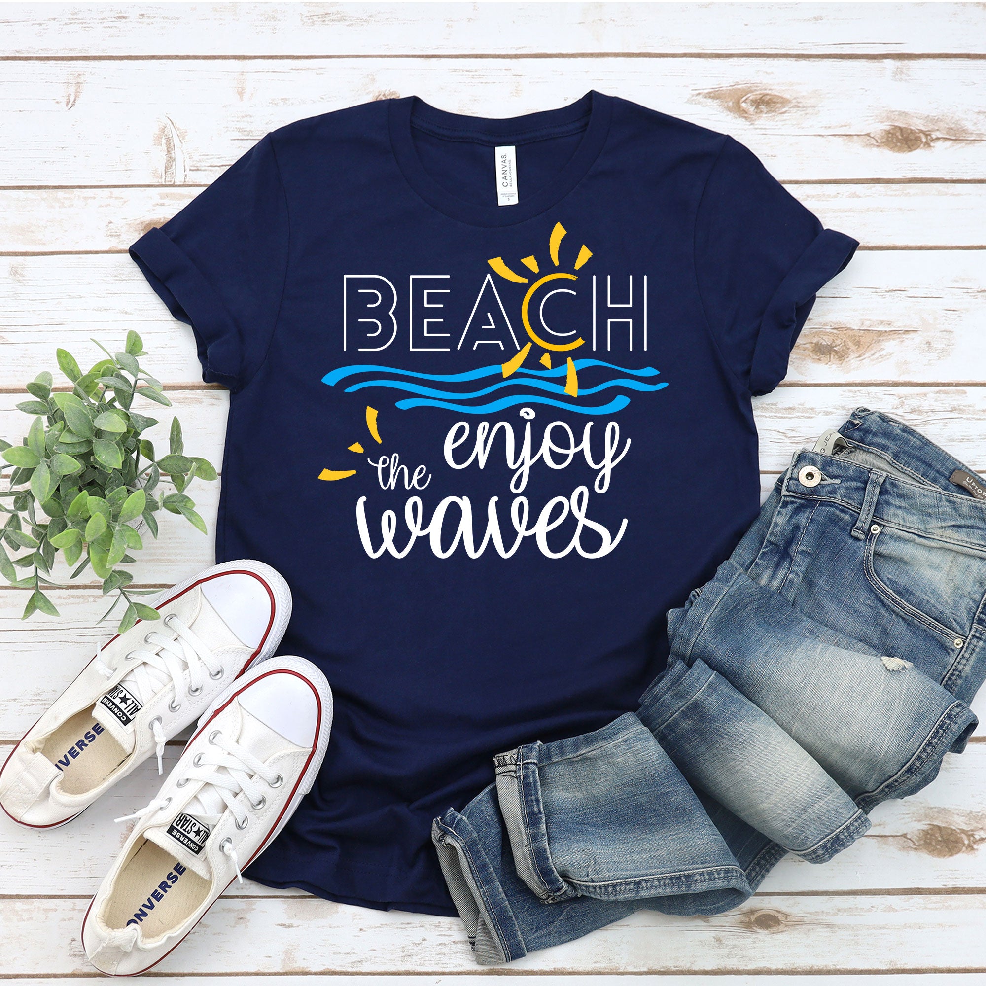 Beach Enjoy The Waves Sunny Fun Bella Canvas Unisex Shirt