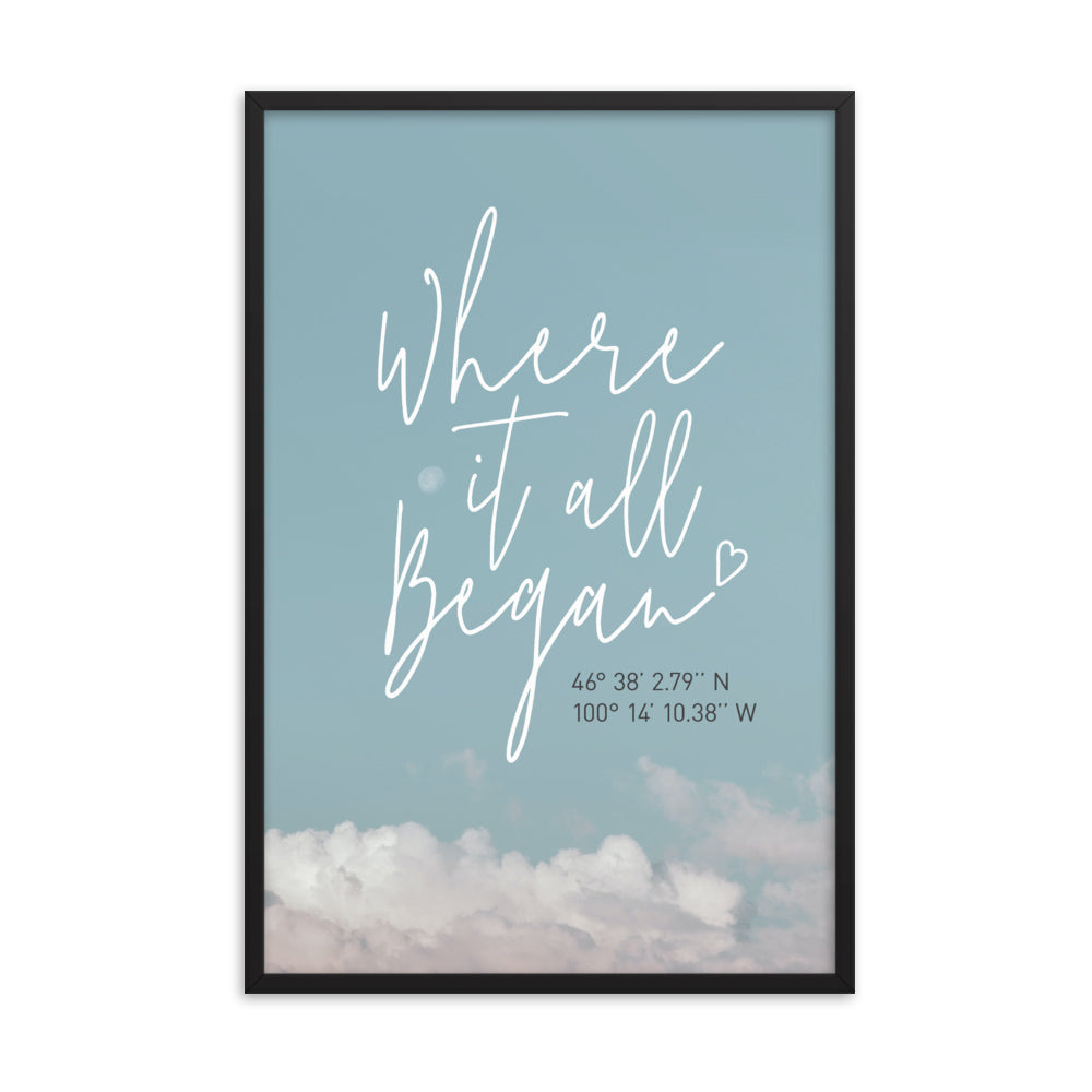 The 'Where It All Began' Wall Art - Stunning Custom Coordinates Gift