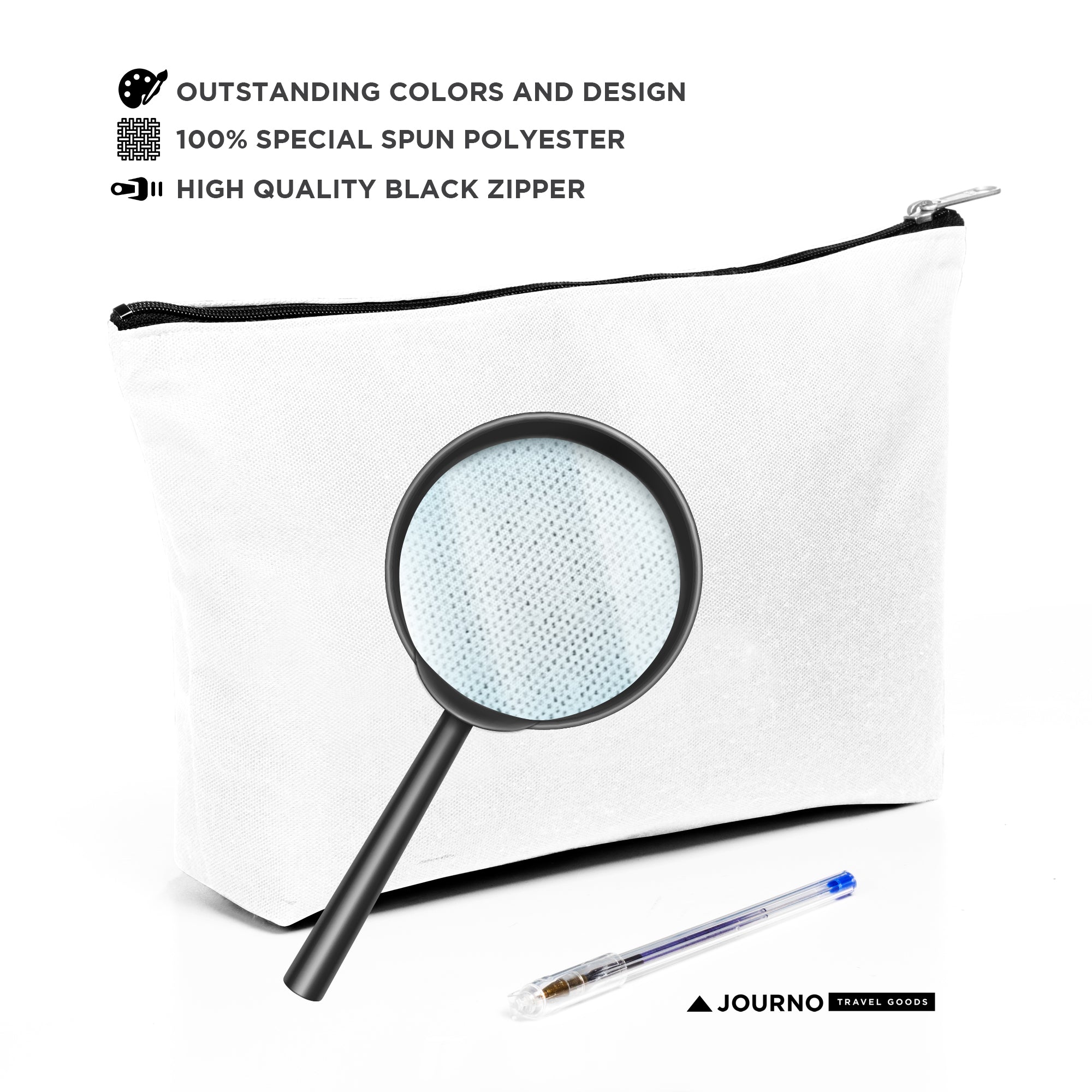 Unique Zippered Pouch: Travel Bag, Makeup Bag, Essentials Holder, Canvas Pouch