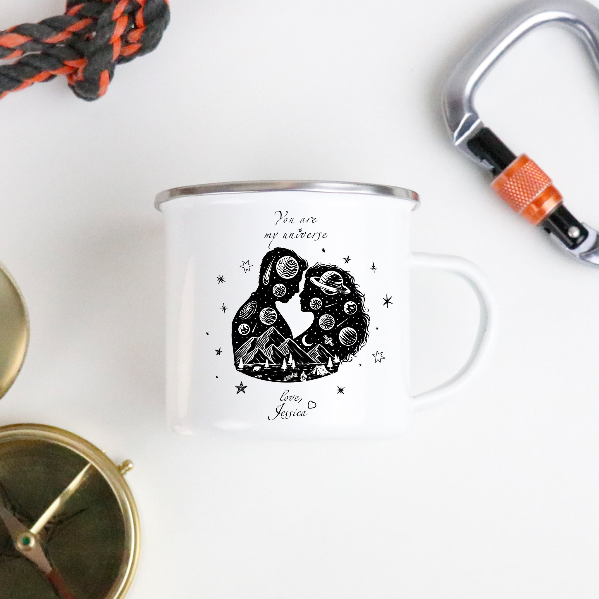 CAMPING MUG You are my universe CUSTOMIZED NAME