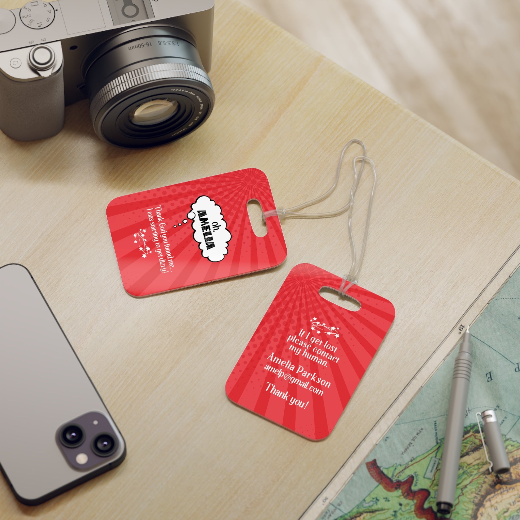 Retro Luggage Personalized Suitcase ID Tag